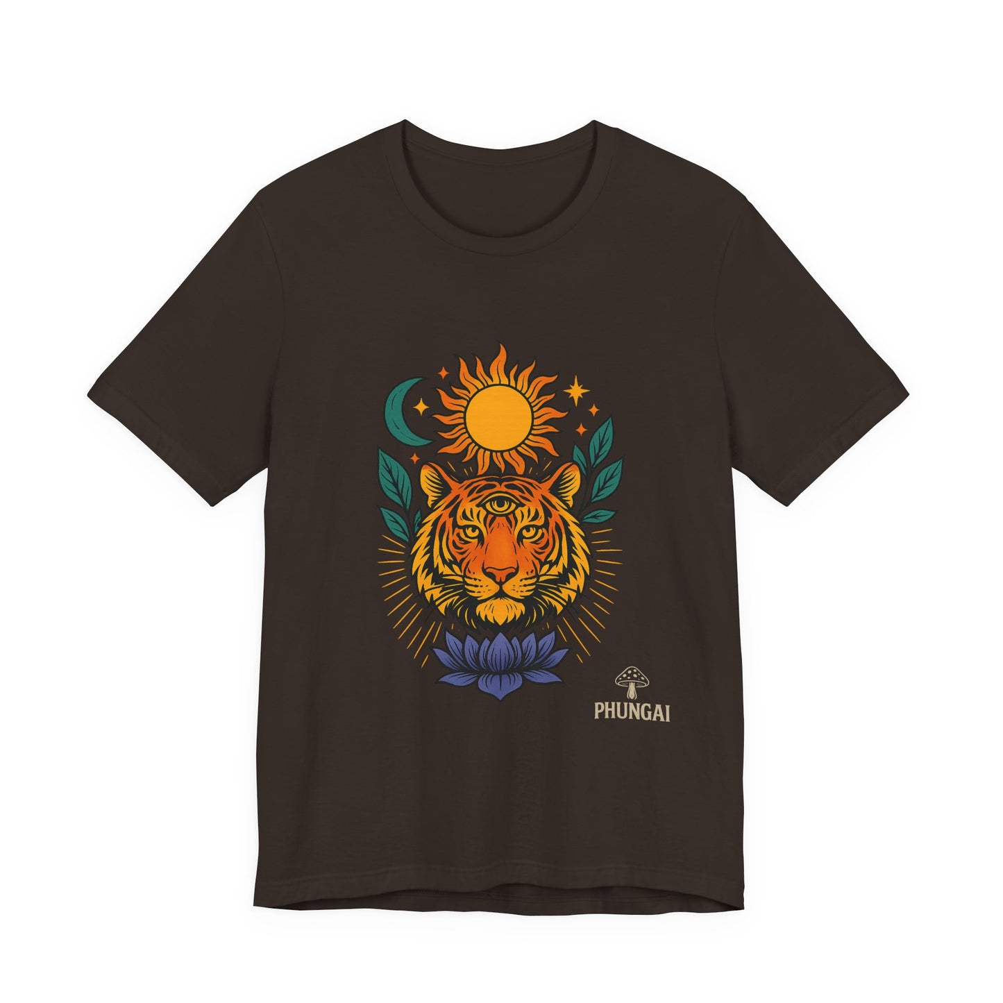 Tiger Sun & Moon Tee, Unisex Graphic Shirt, Zodiac Tee, Nature Lover Gift, Festival Apparel, Boho Style T-Shirt