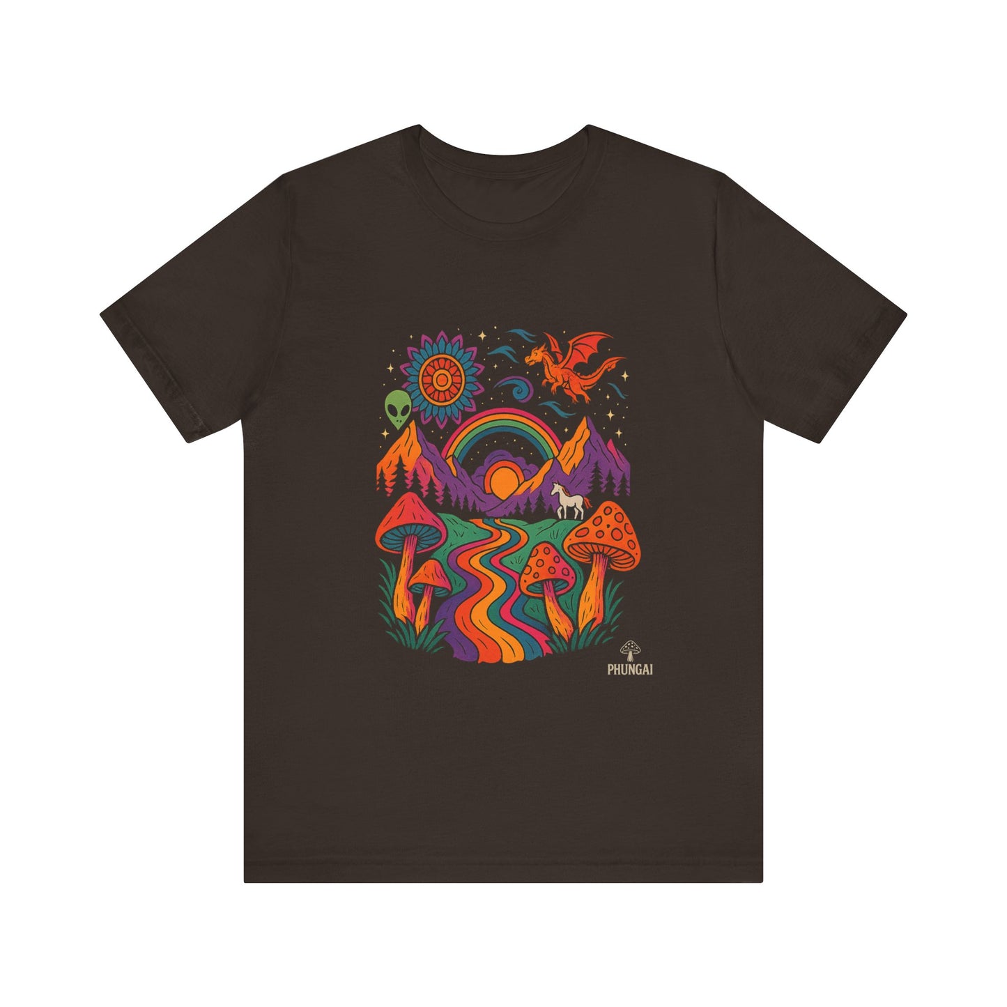 Bohemian Nature Tee - Colorful Landscape Art, Unisex T-Shirt, Gift for Nature Lovers, Casual Wear, Summer Festivals