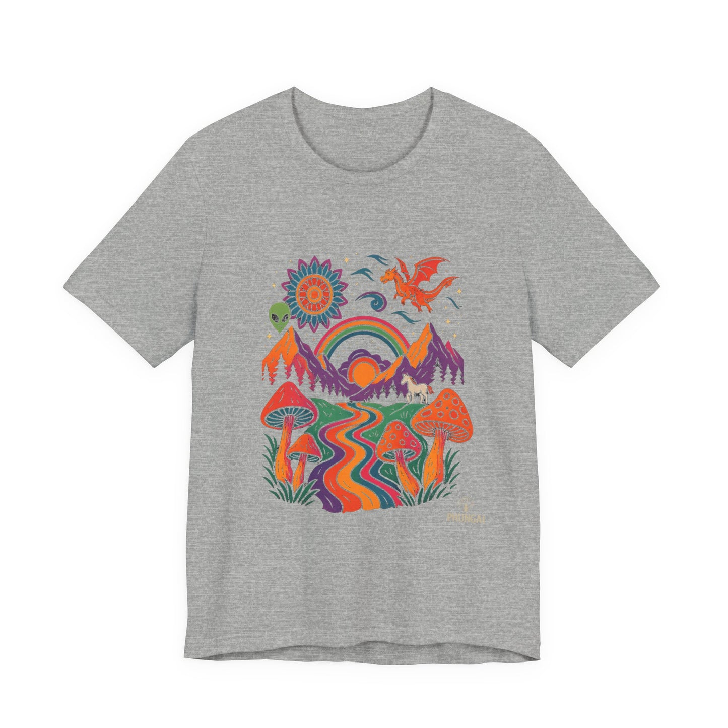 Bohemian Nature Tee - Colorful Landscape Art, Unisex T-Shirt, Gift for Nature Lovers, Casual Wear, Summer Festivals