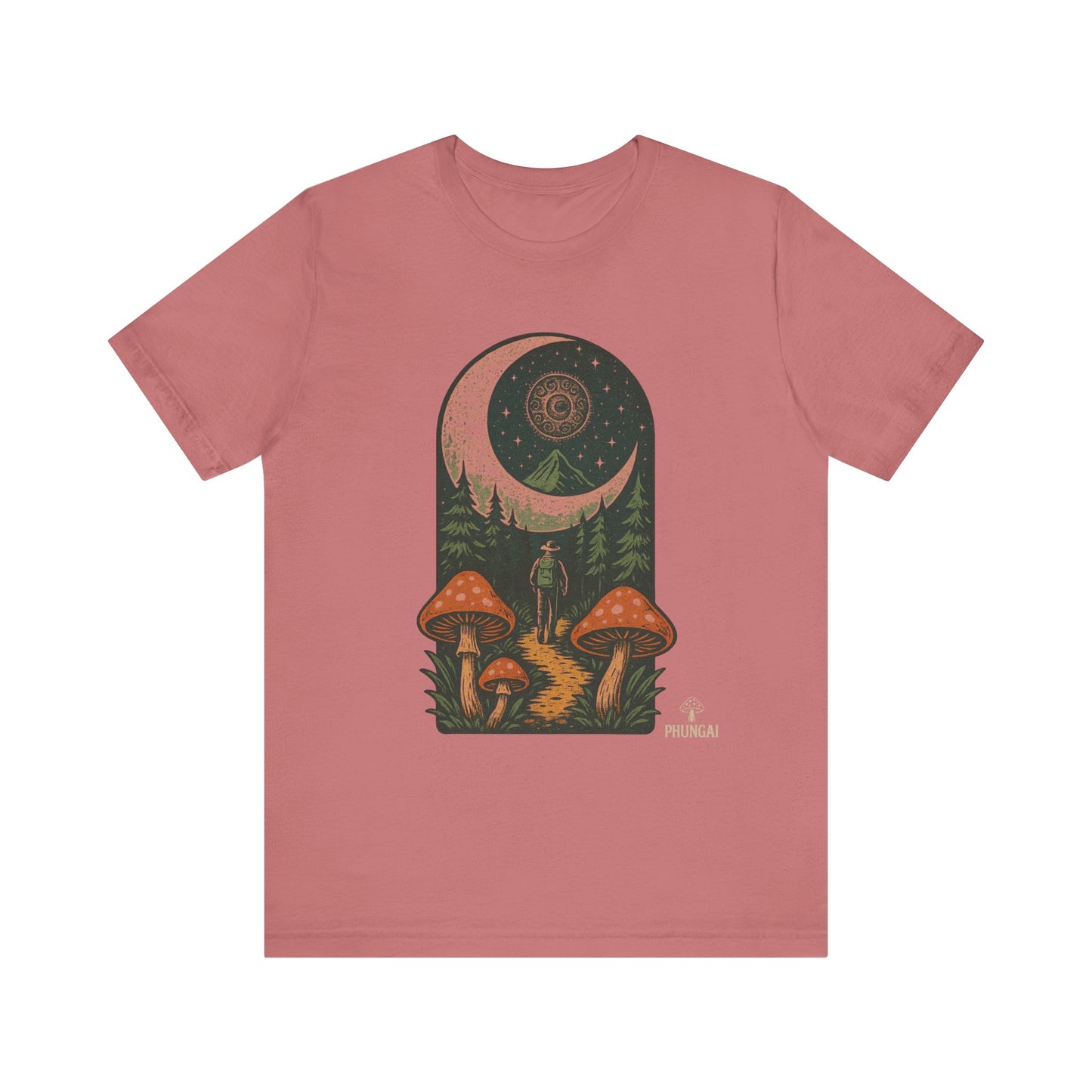 Moonlit Adventure Graphic Tee, Dreamy Unisex Tee, Nature Lover's Shirt, Gifts for Stargazers, Casual Wear, Cozy Summer Top