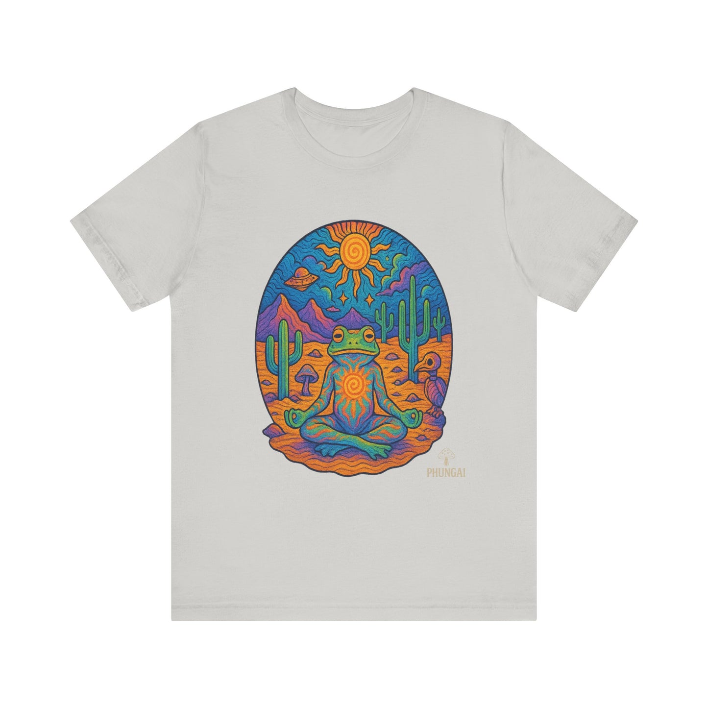 Meditative Frog Tee: Zen Vibes for Nature Lovers, Casual Wear, Gift for Yoga Enthusiasts, Festival Outfit, Eco-Friendly Fashion