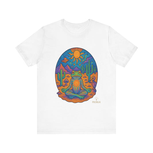 Meditative Frog Tee: Zen Vibes for Nature Lovers, Casual Wear, Gift for Yoga Enthusiasts, Festival Outfit, Eco-Friendly Fashion