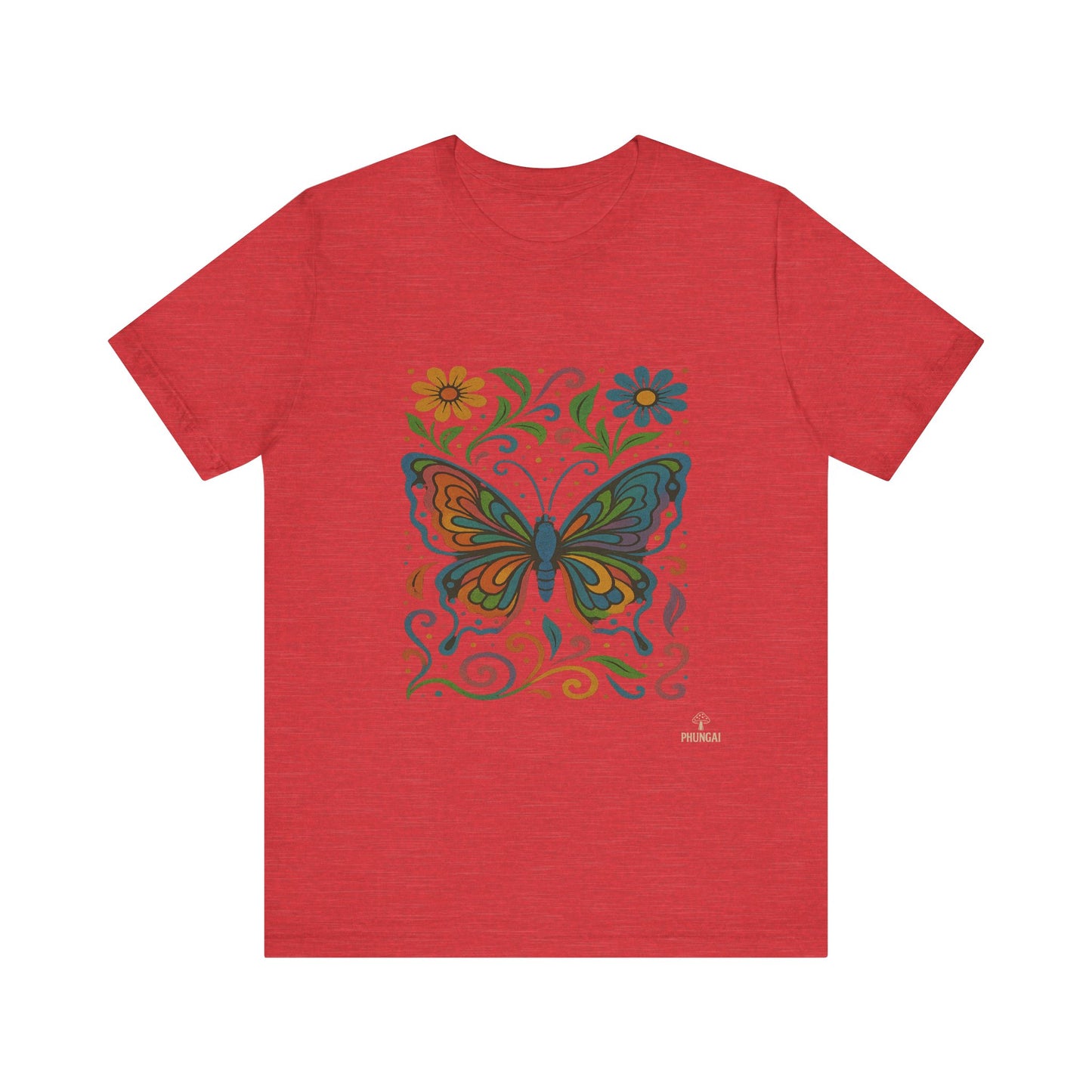 Butterfly Floral Unisex Tee: Vibrant Nature-Inspired T-Shirt for Nature Lovers, Gift for Birthdays, Mother's Day, Eco-Friendly Apparel