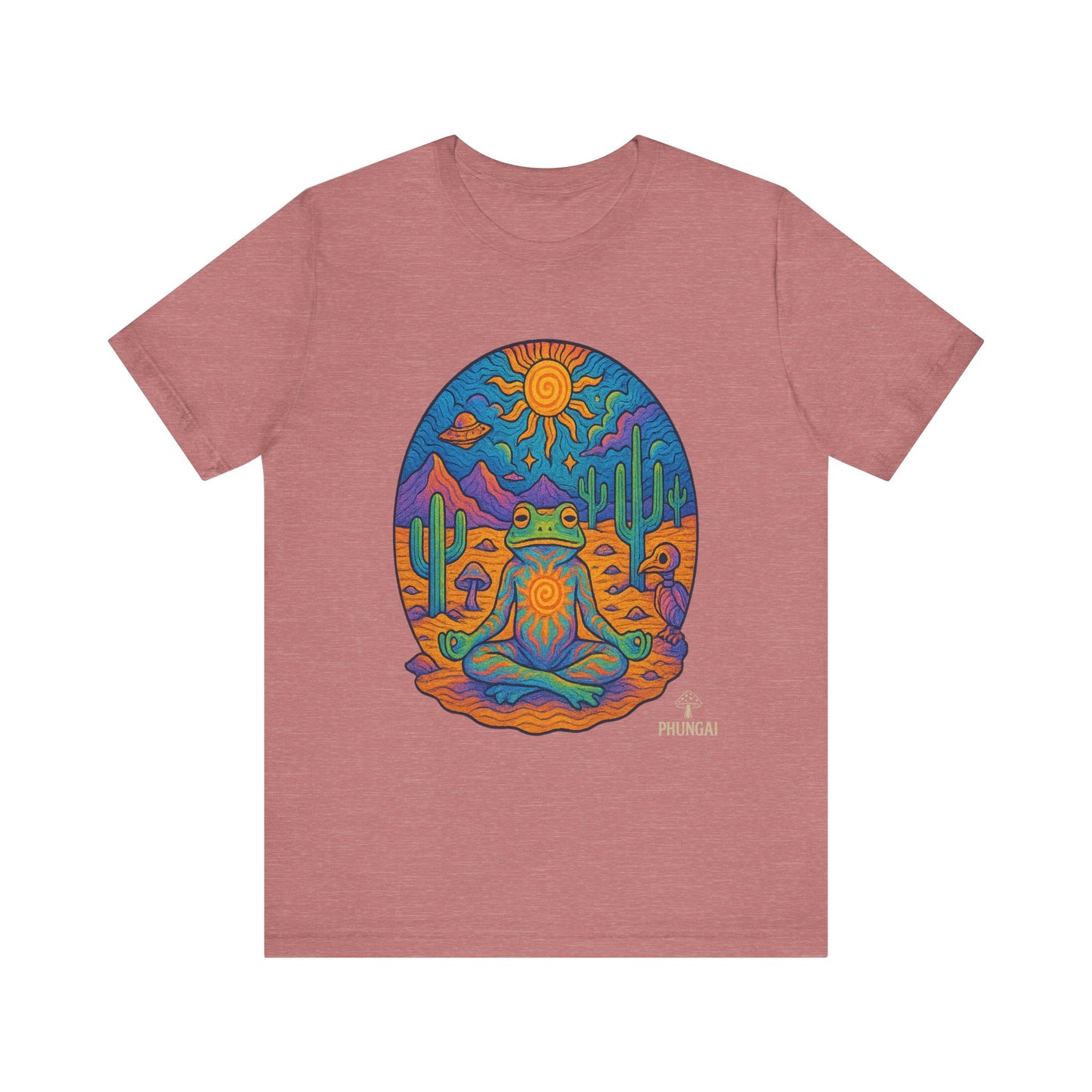Meditative Frog Tee: Zen Vibes for Nature Lovers, Casual Wear, Gift for Yoga Enthusiasts, Festival Outfit, Eco-Friendly Fashion