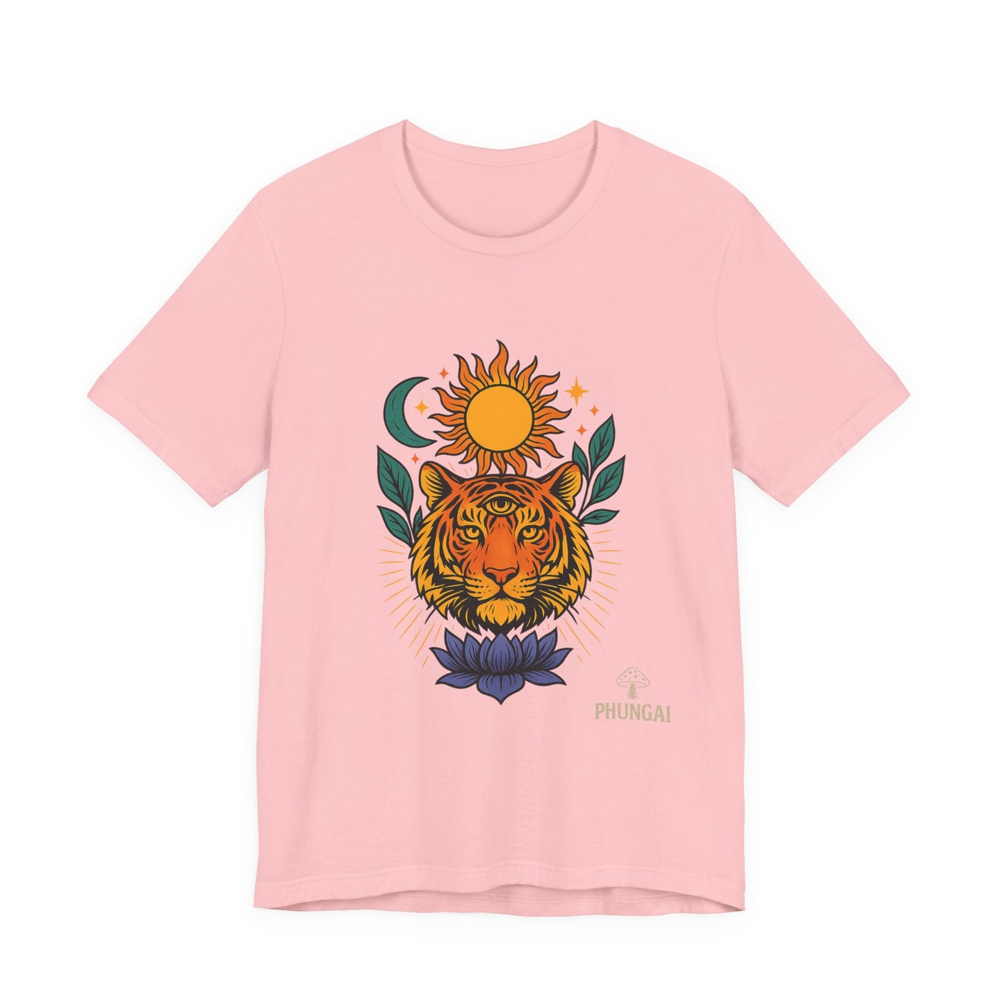 Tiger Sun & Moon Tee, Unisex Graphic Shirt, Zodiac Tee, Nature Lover Gift, Festival Apparel, Boho Style T-Shirt