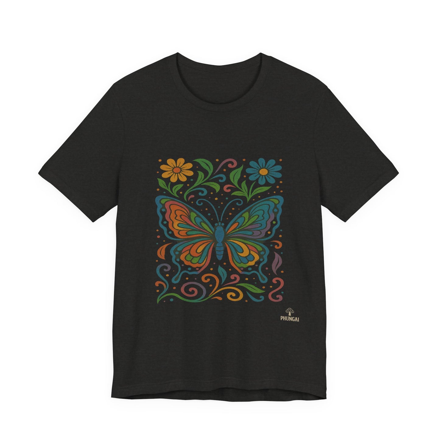 Butterfly Floral Unisex Tee: Vibrant Nature-Inspired T-Shirt for Nature Lovers, Gift for Birthdays, Mother's Day, Eco-Friendly Apparel