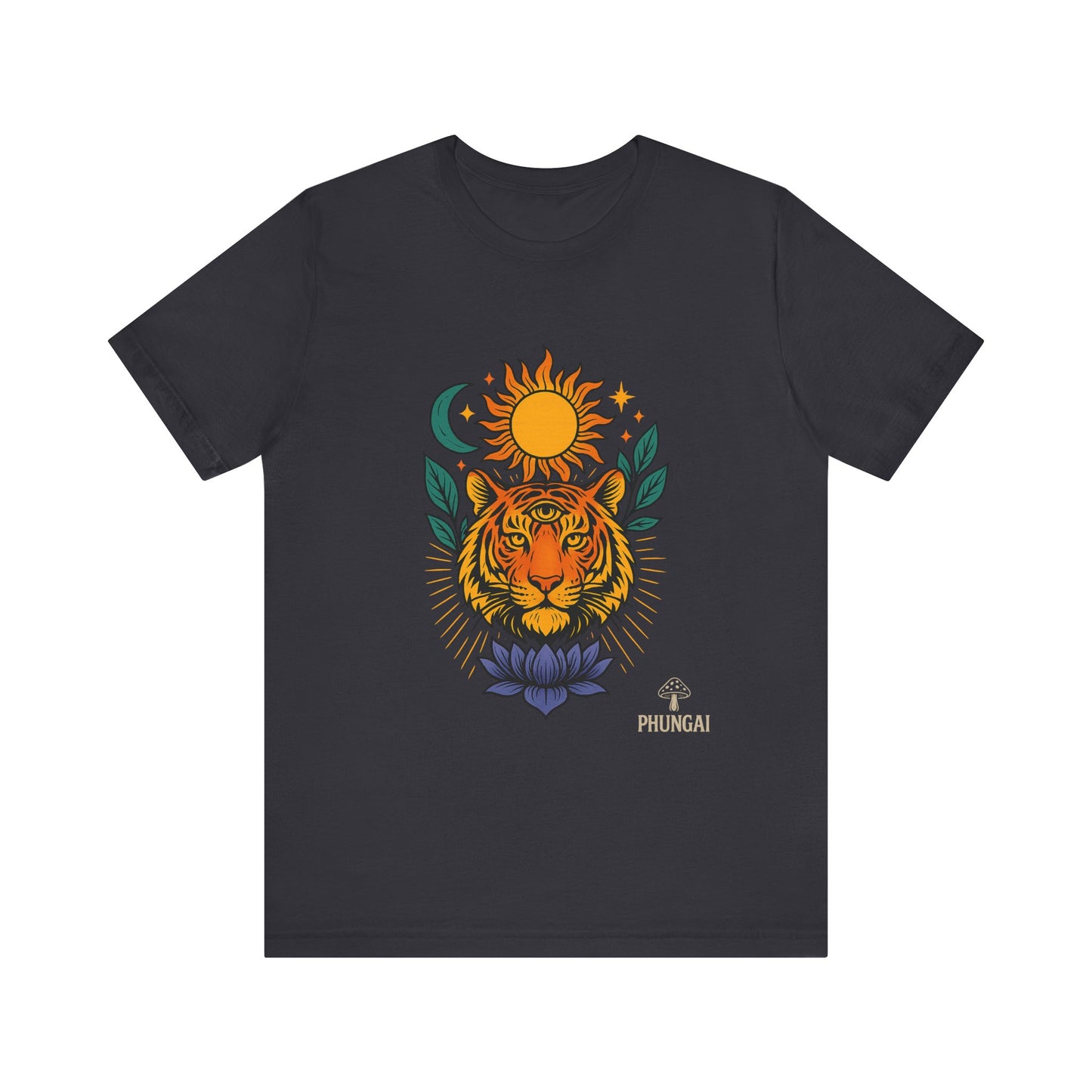 Tiger Sun & Moon Tee, Unisex Graphic Shirt, Zodiac Tee, Nature Lover Gift, Festival Apparel, Boho Style T-Shirt