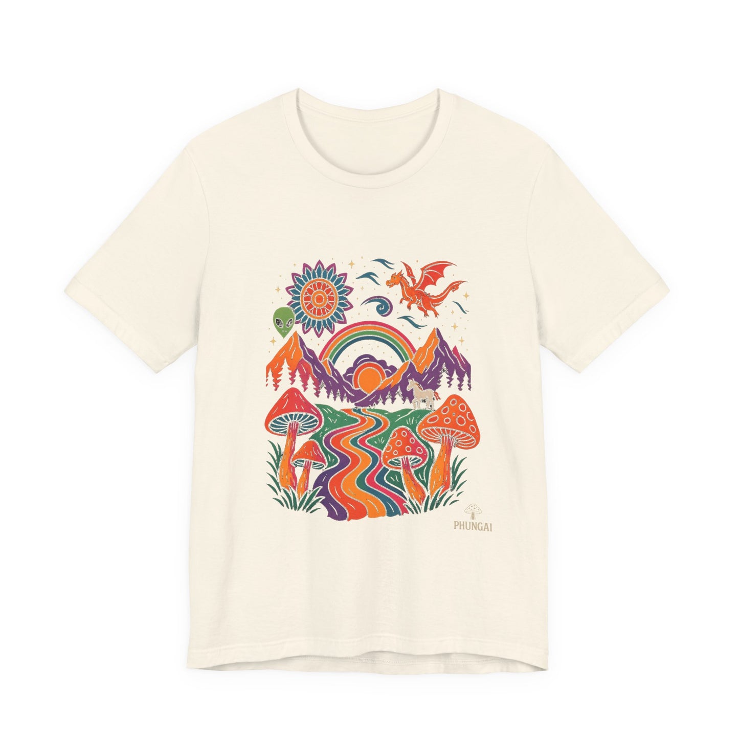 Bohemian Nature Tee - Colorful Landscape Art, Unisex T-Shirt, Gift for Nature Lovers, Casual Wear, Summer Festivals