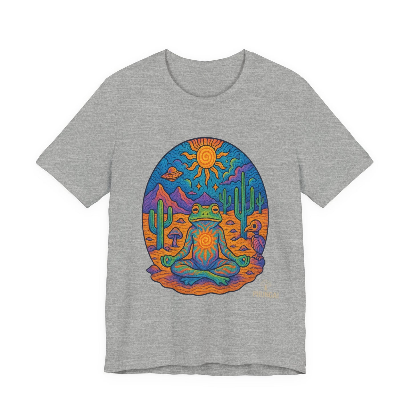 Meditative Frog Tee: Zen Vibes for Nature Lovers, Casual Wear, Gift for Yoga Enthusiasts, Festival Outfit, Eco-Friendly Fashion