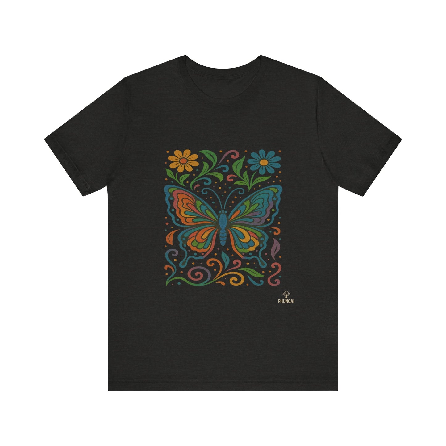 Butterfly Floral Unisex Tee: Vibrant Nature-Inspired T-Shirt for Nature Lovers, Gift for Birthdays, Mother's Day, Eco-Friendly Apparel