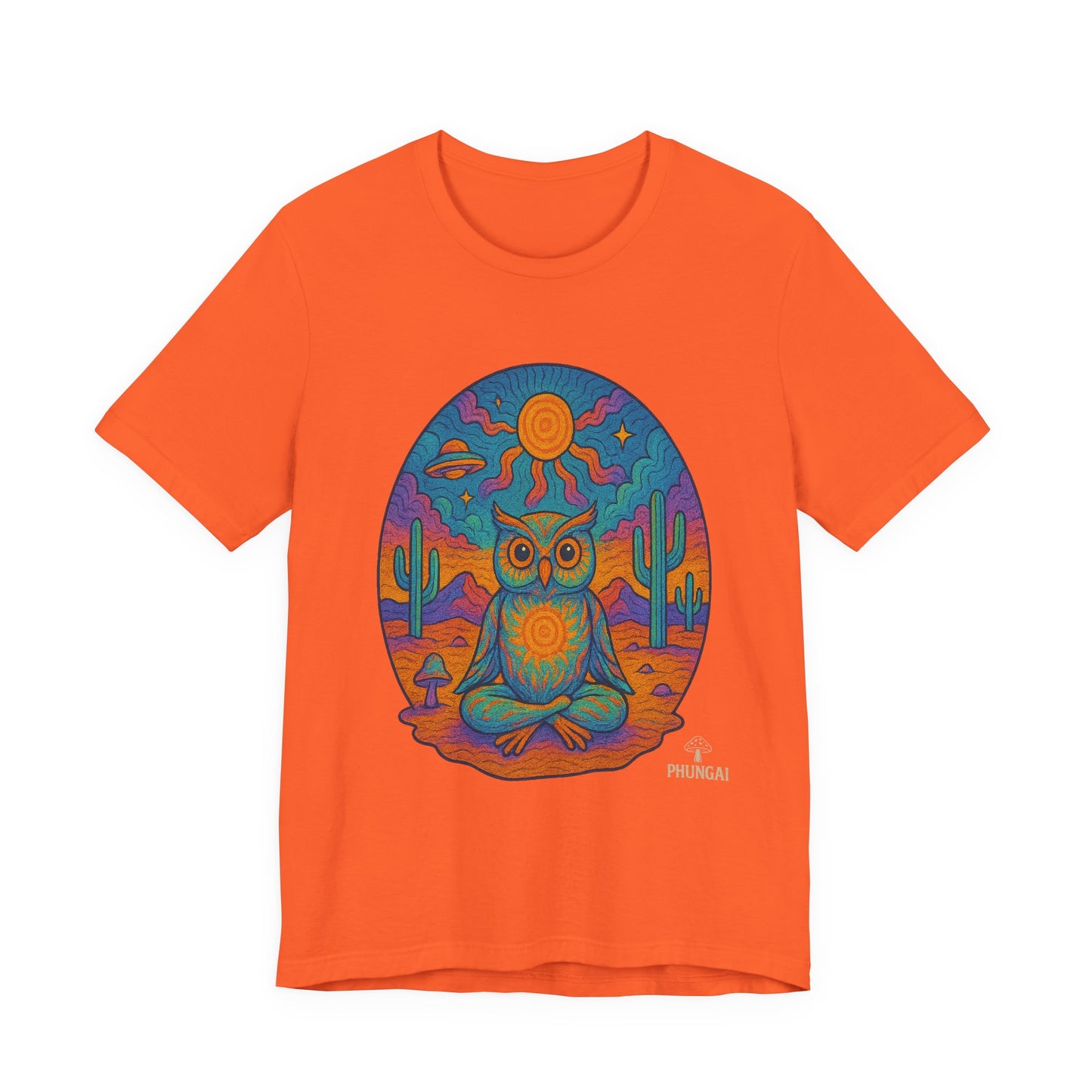 Vibrant Owl Graphic Tee, Unisex Short Sleeve Shirt for Nature Lovers, Festival Wear, Bohemian Style, Gift for Owl Enthusiasts, [...]