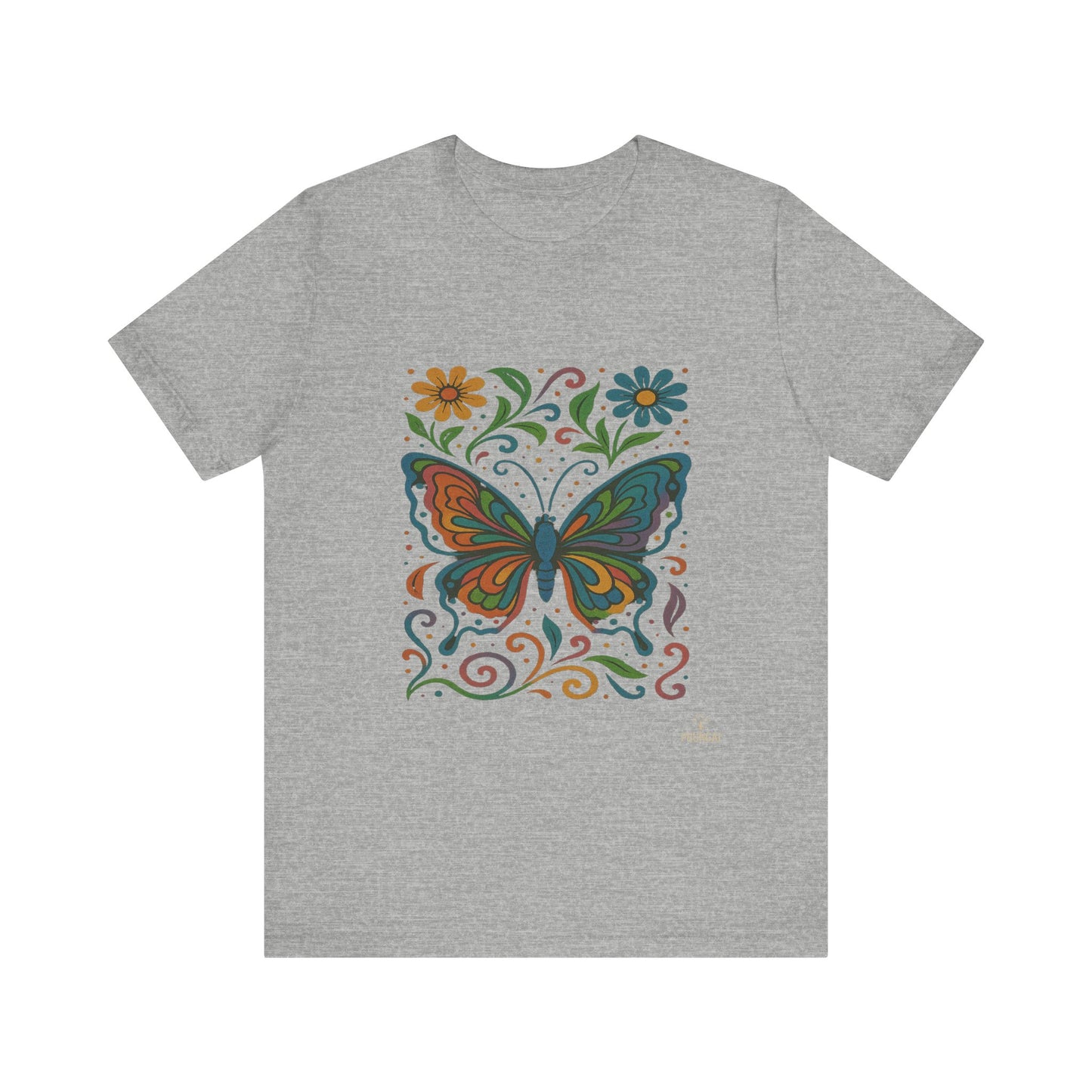 Butterfly Floral Unisex Tee: Vibrant Nature-Inspired T-Shirt for Nature Lovers, Gift for Birthdays, Mother's Day, Eco-Friendly Apparel