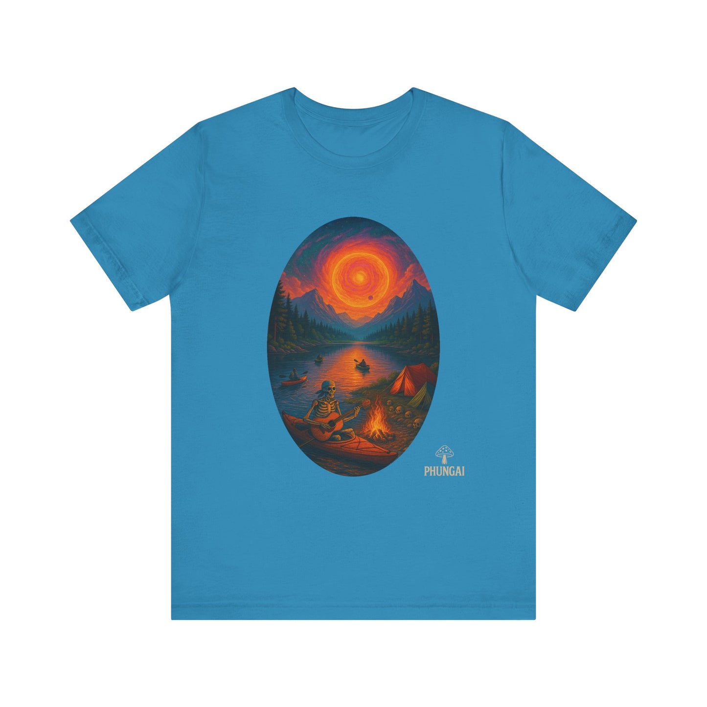 Sunset Adventure Unisex Jersey Tee | Camping Shirt, Outdoor Apparel, Nature Lover Gift, Festival Wear, Summer Top