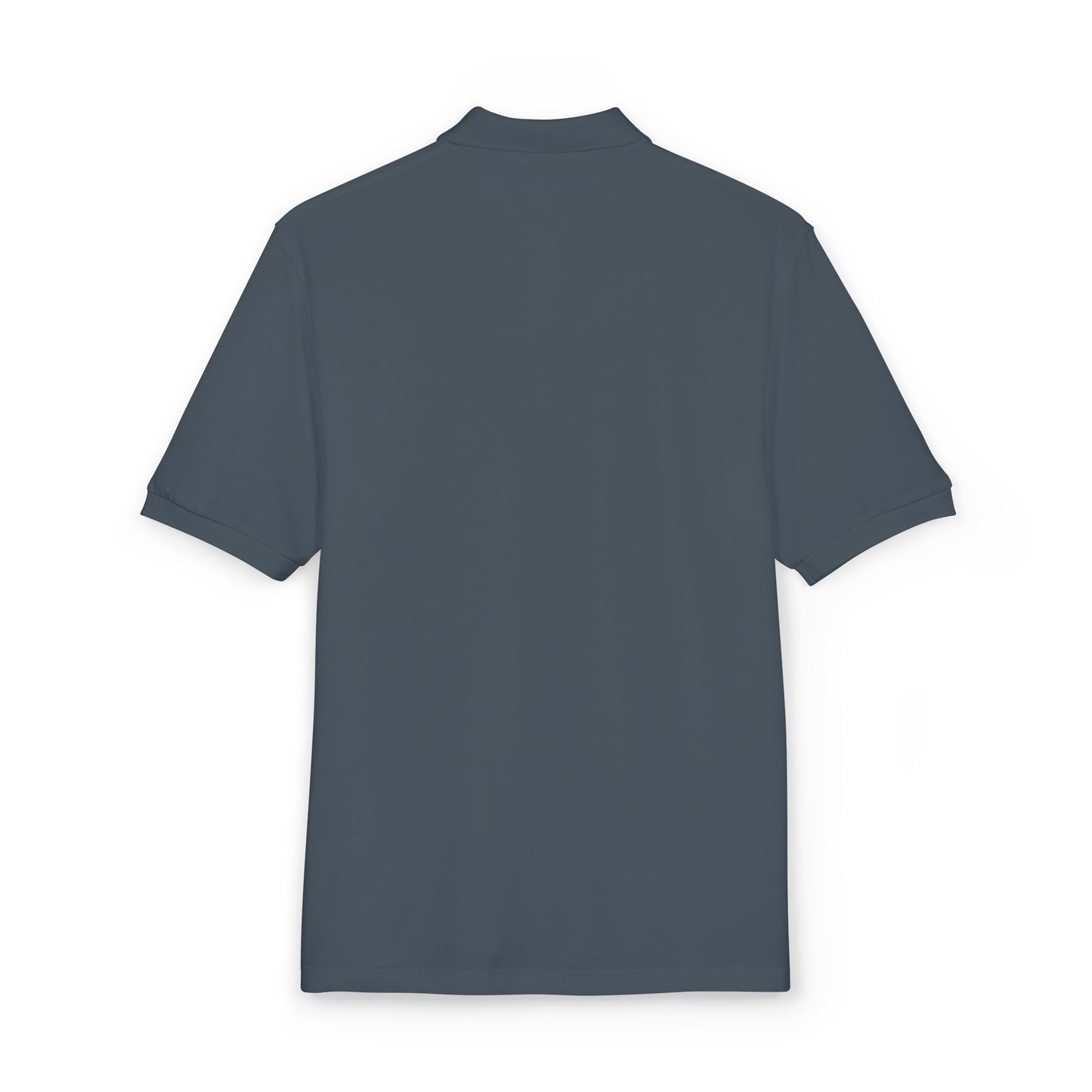 Embroidered Flame Logo Polo Shirt — Casual Black Golf Polo with "Live Fast" Accent