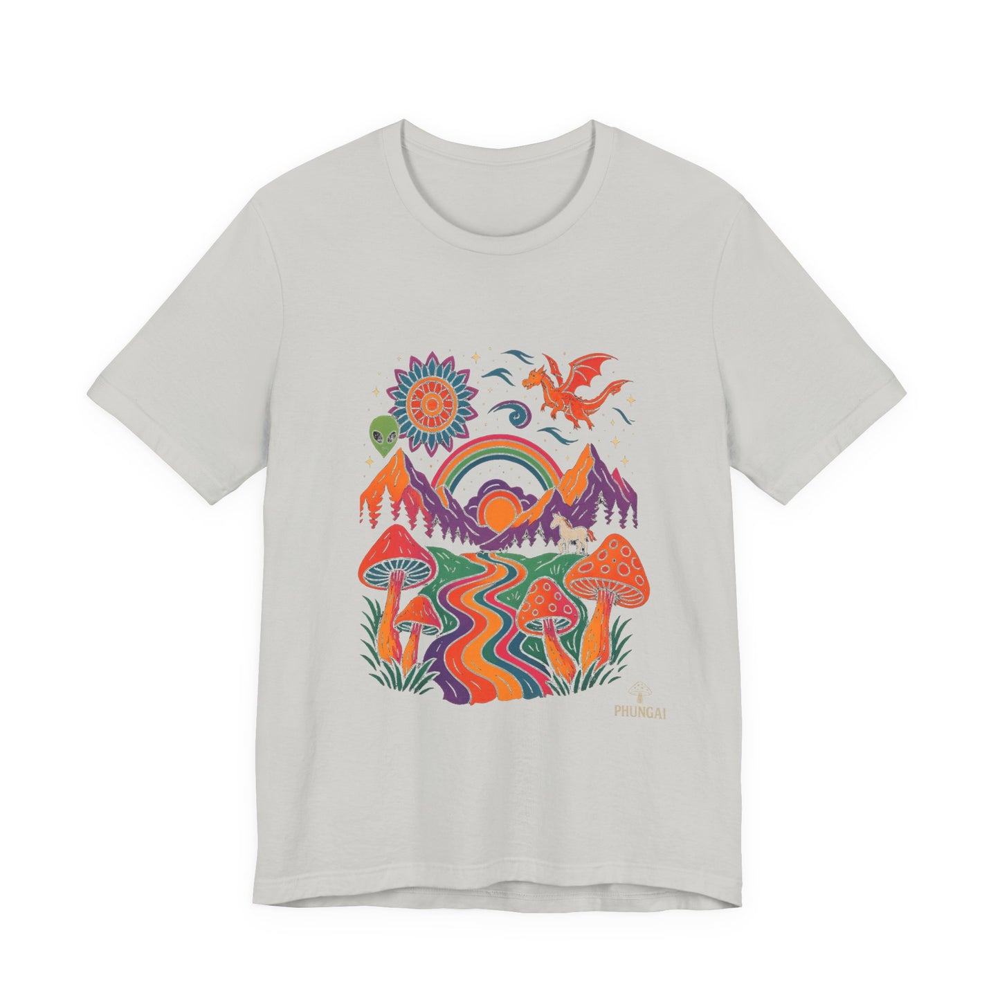 Bohemian Nature Tee - Colorful Landscape Art, Unisex T-Shirt, Gift for Nature Lovers, Casual Wear, Summer Festivals