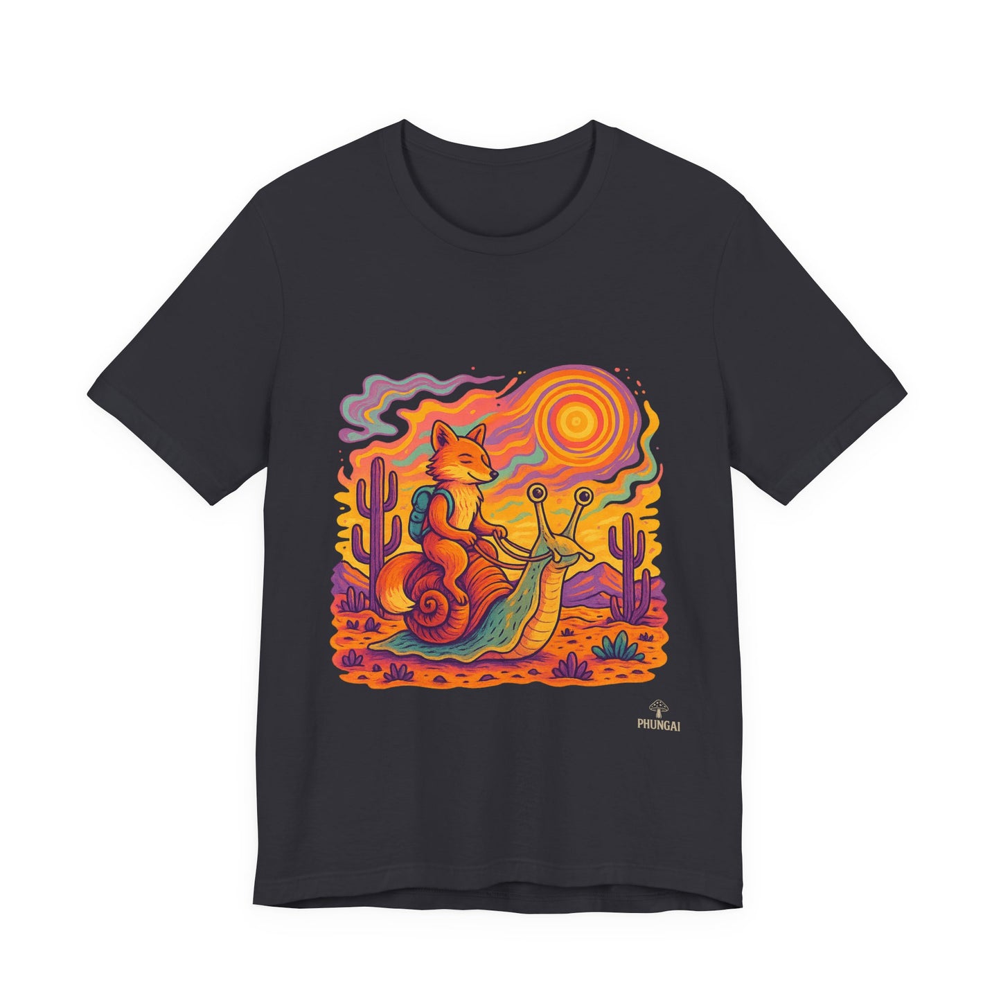 Colorful Retro Snail Tee, Fun Cat Shirt, Unisex Summer T-Shirt, Quirky Gift for Animal Lovers, Boho Style Top, Ideal for Festivals