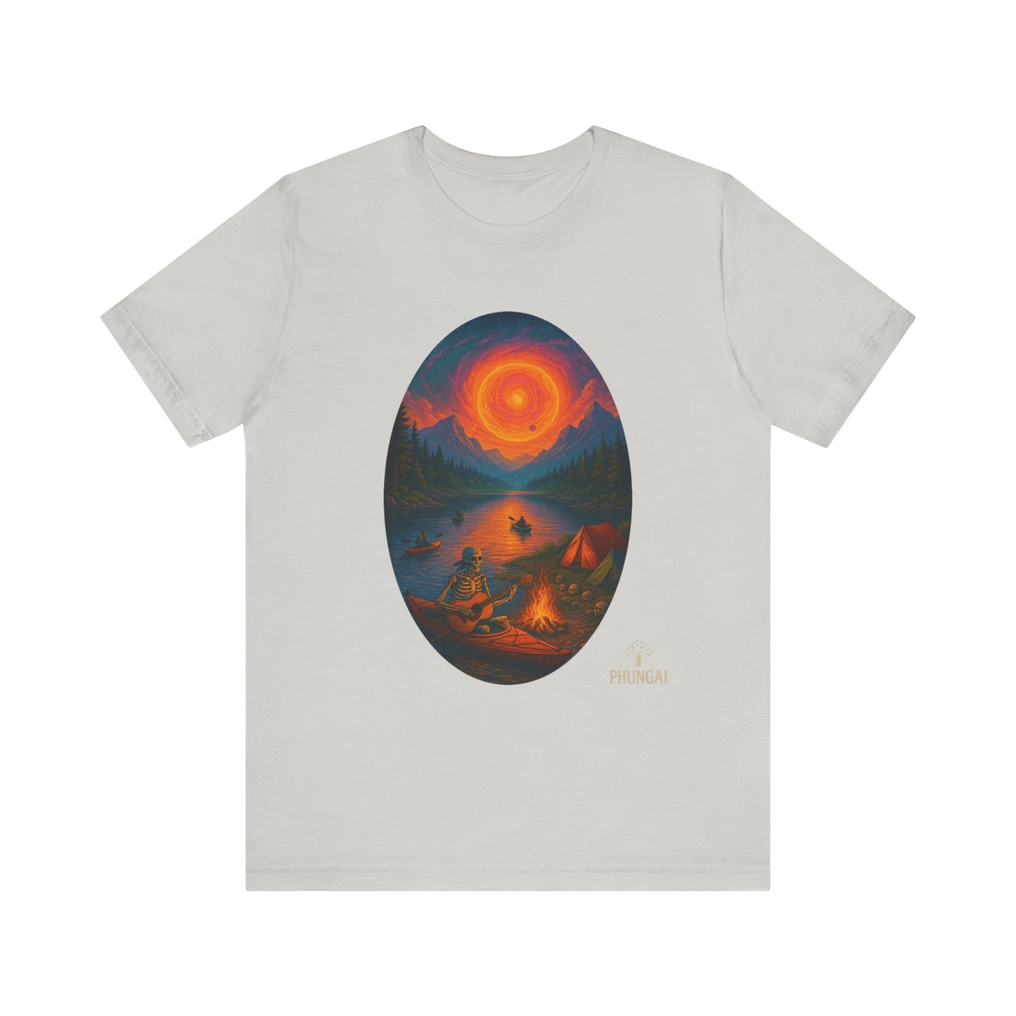 Sunset Adventure Unisex Jersey Tee | Camping Shirt, Outdoor Apparel, Nature Lover Gift, Festival Wear, Summer Top