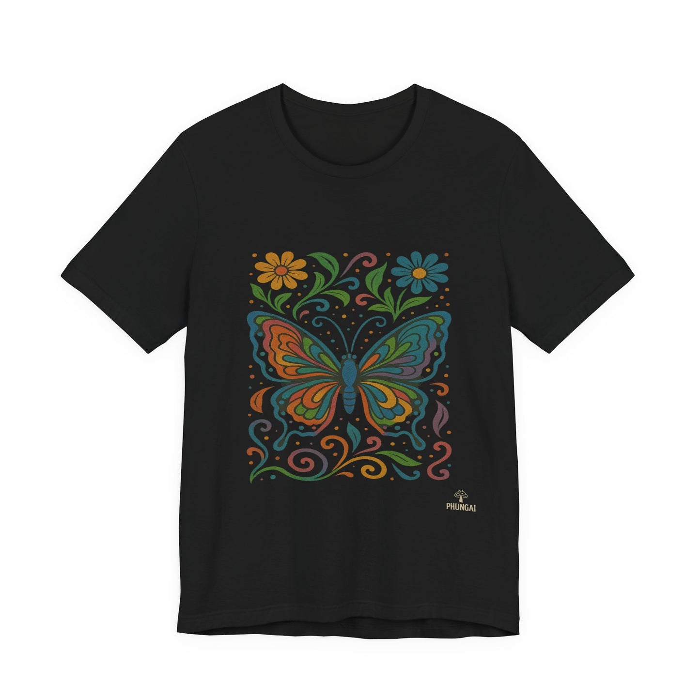 Butterfly Floral Unisex Tee: Vibrant Nature-Inspired T-Shirt for Nature Lovers, Gift for Birthdays, Mother's Day, Eco-Friendly Apparel