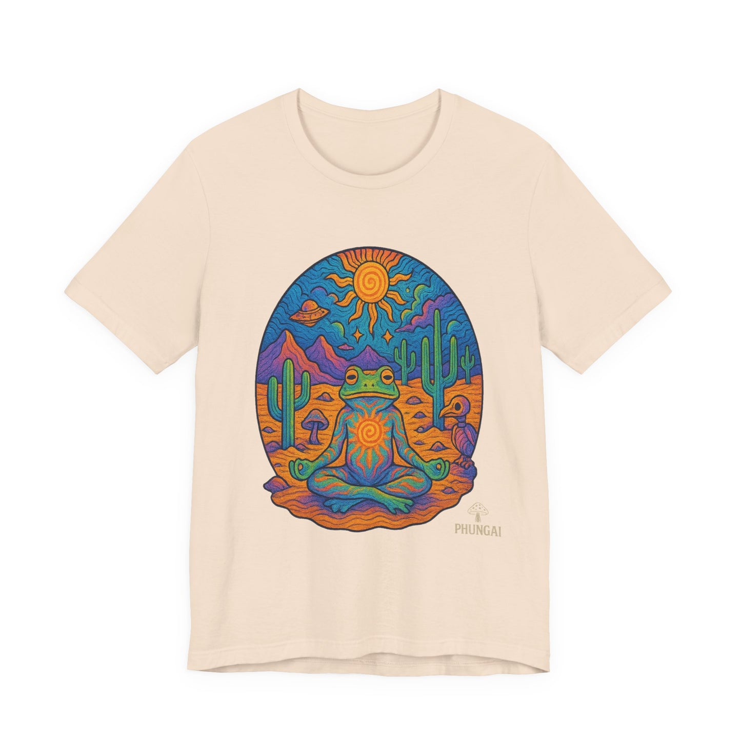 Meditative Frog Tee: Zen Vibes for Nature Lovers, Casual Wear, Gift for Yoga Enthusiasts, Festival Outfit, Eco-Friendly Fashion