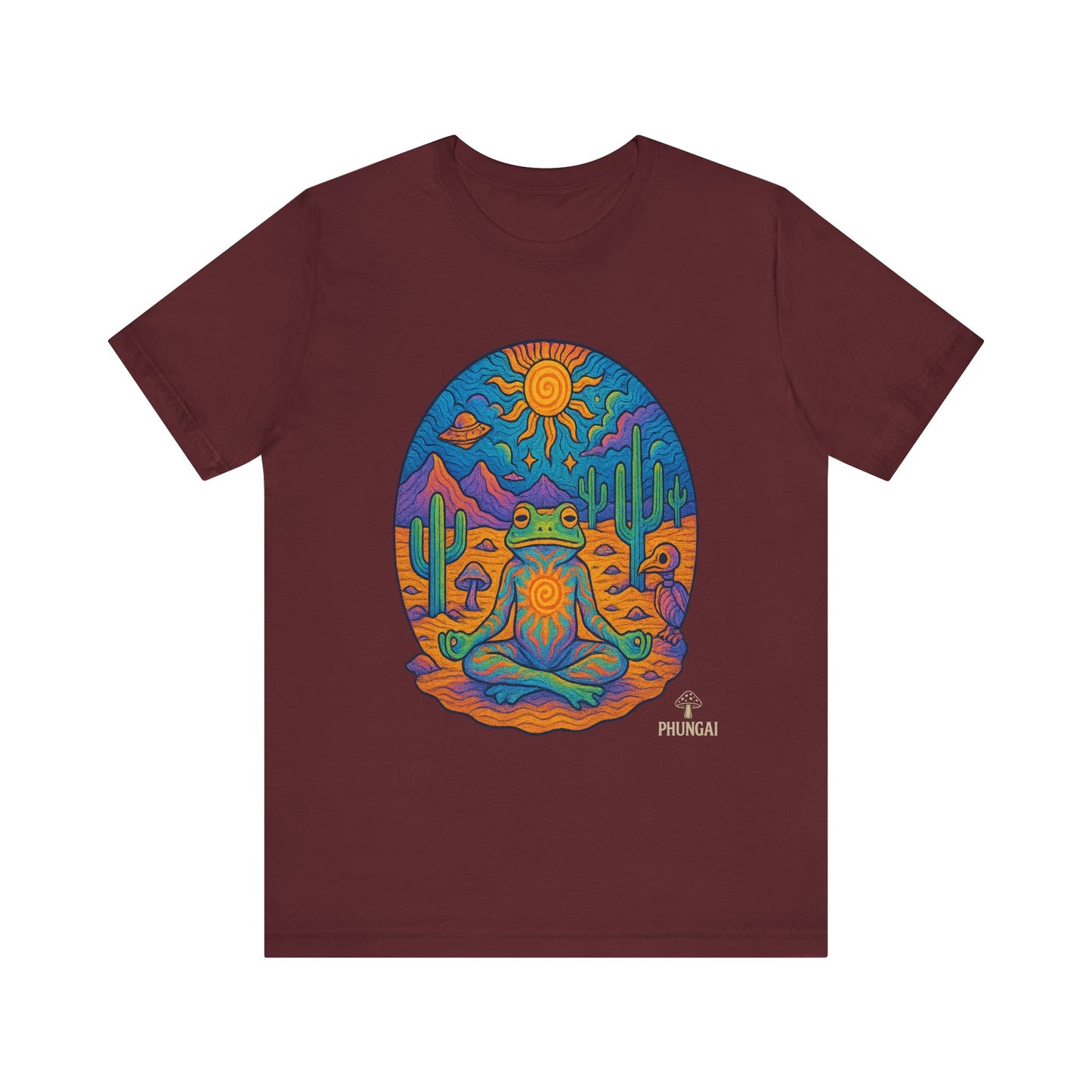 Meditative Frog Tee: Zen Vibes for Nature Lovers, Casual Wear, Gift for Yoga Enthusiasts, Festival Outfit, Eco-Friendly Fashion