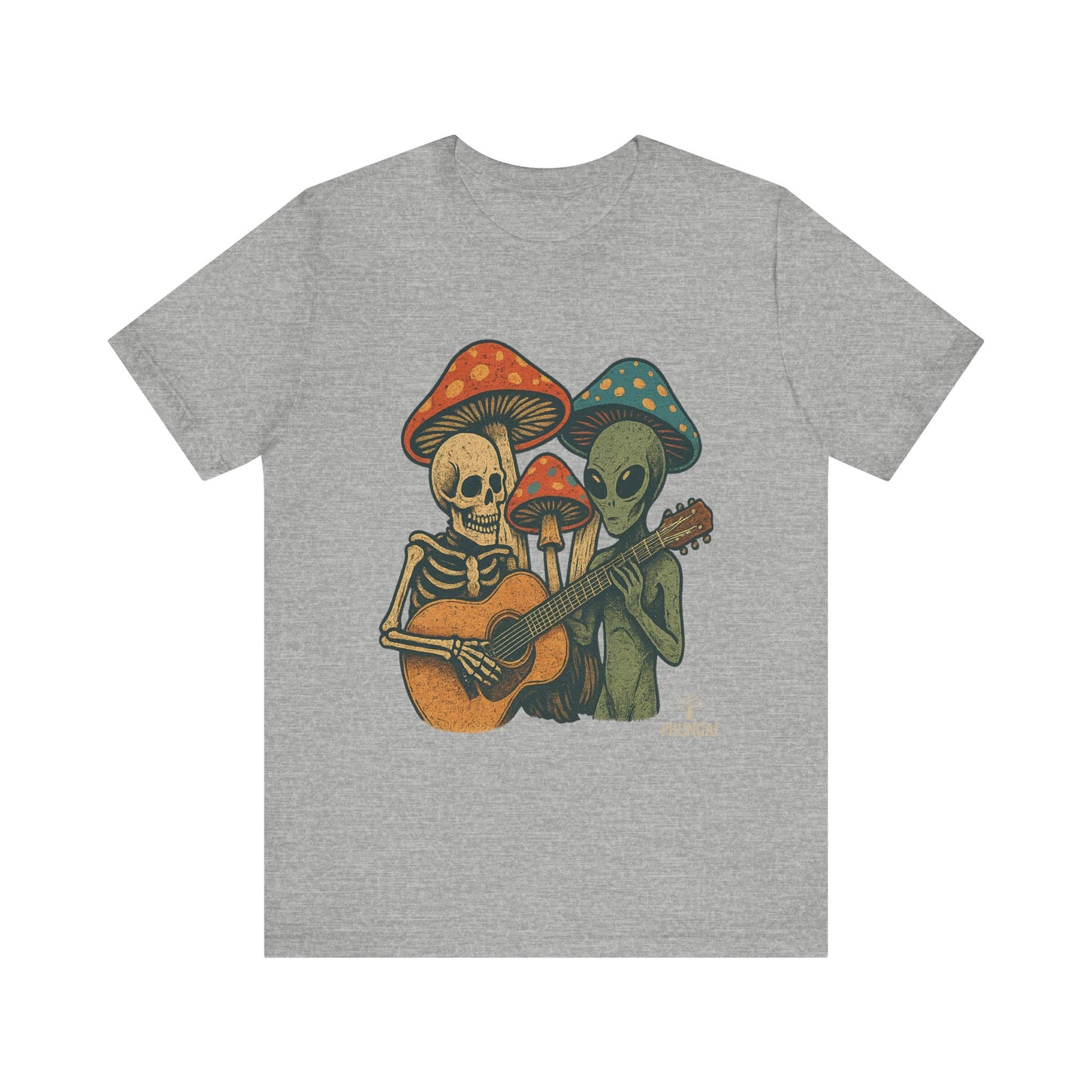Whimsical Halloween Tee, Unisex Jersey T-Shirt with Skeletons and Aliens, Perfect for Spooky Season, Costume Parties, Music Festivals, [...]