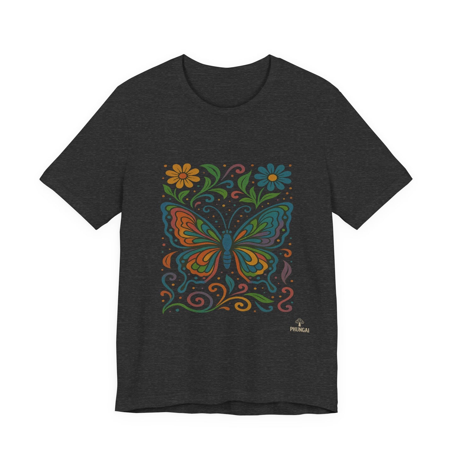 Butterfly Floral Unisex Tee: Vibrant Nature-Inspired T-Shirt for Nature Lovers, Gift for Birthdays, Mother's Day, Eco-Friendly Apparel
