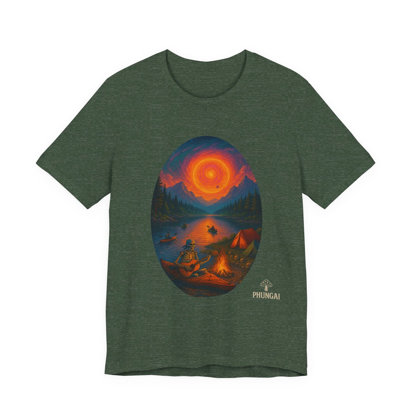Sunset Adventure Unisex Jersey Tee | Camping Shirt, Outdoor Apparel, Nature Lover Gift, Festival Wear, Summer Top
