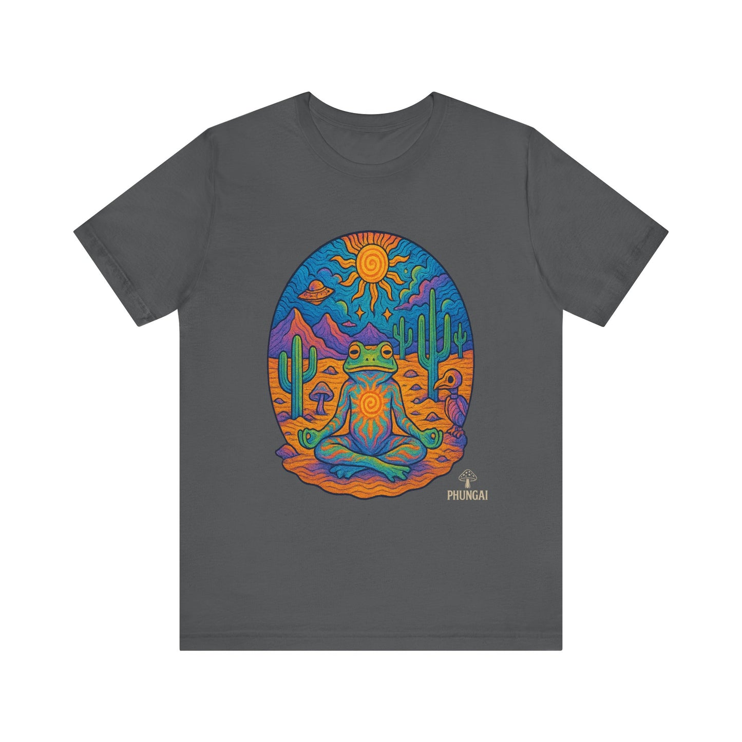 Meditative Frog Tee: Zen Vibes for Nature Lovers, Casual Wear, Gift for Yoga Enthusiasts, Festival Outfit, Eco-Friendly Fashion