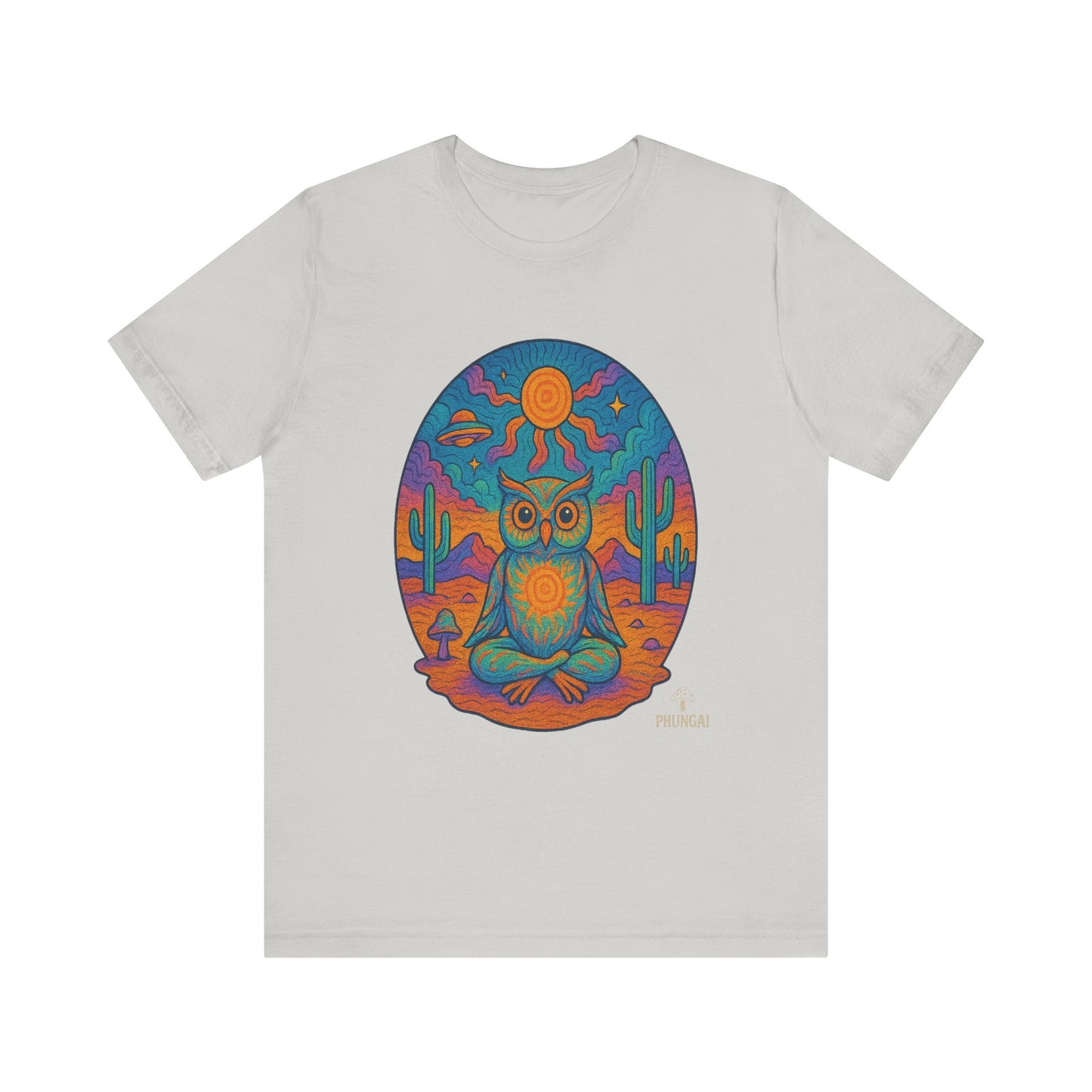 Vibrant Owl Graphic Tee, Unisex Short Sleeve Shirt for Nature Lovers, Festival Wear, Bohemian Style, Gift for Owl Enthusiasts, [...]