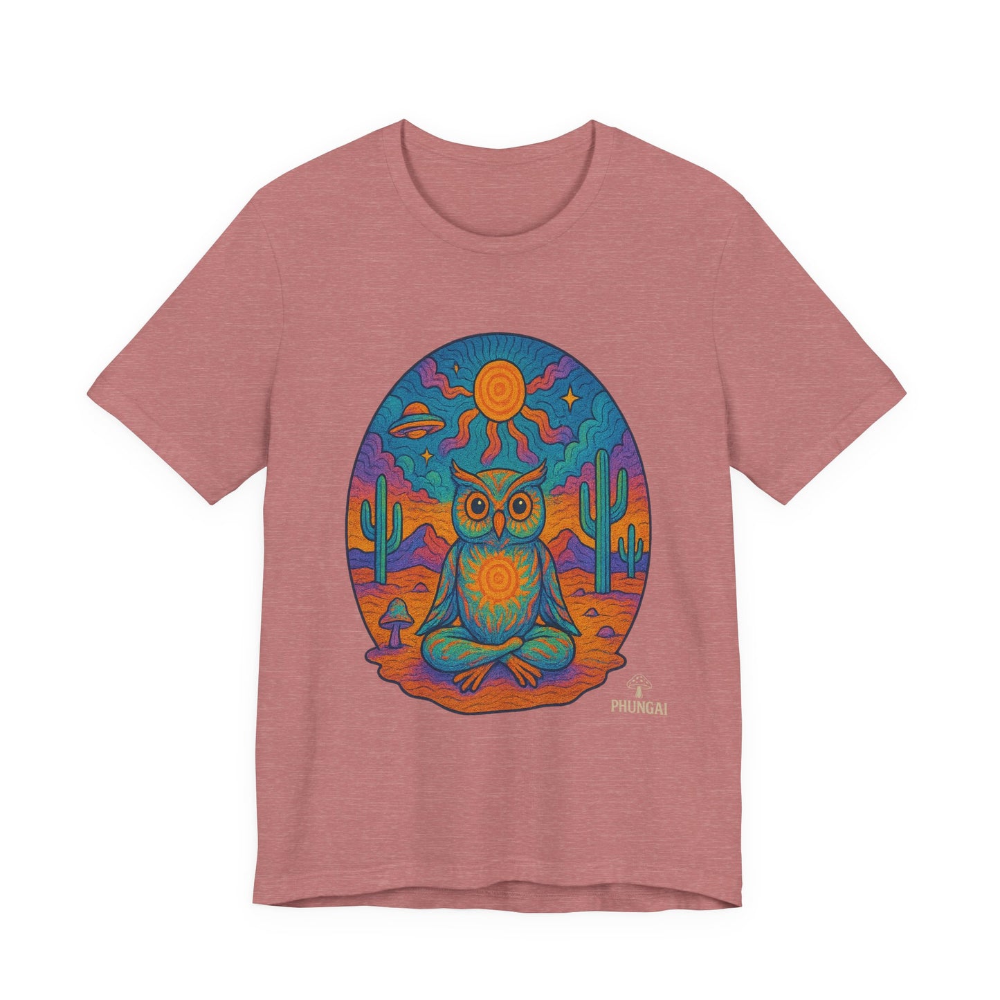 Vibrant Owl Graphic Tee, Unisex Short Sleeve Shirt for Nature Lovers, Festival Wear, Bohemian Style, Gift for Owl Enthusiasts, [...]