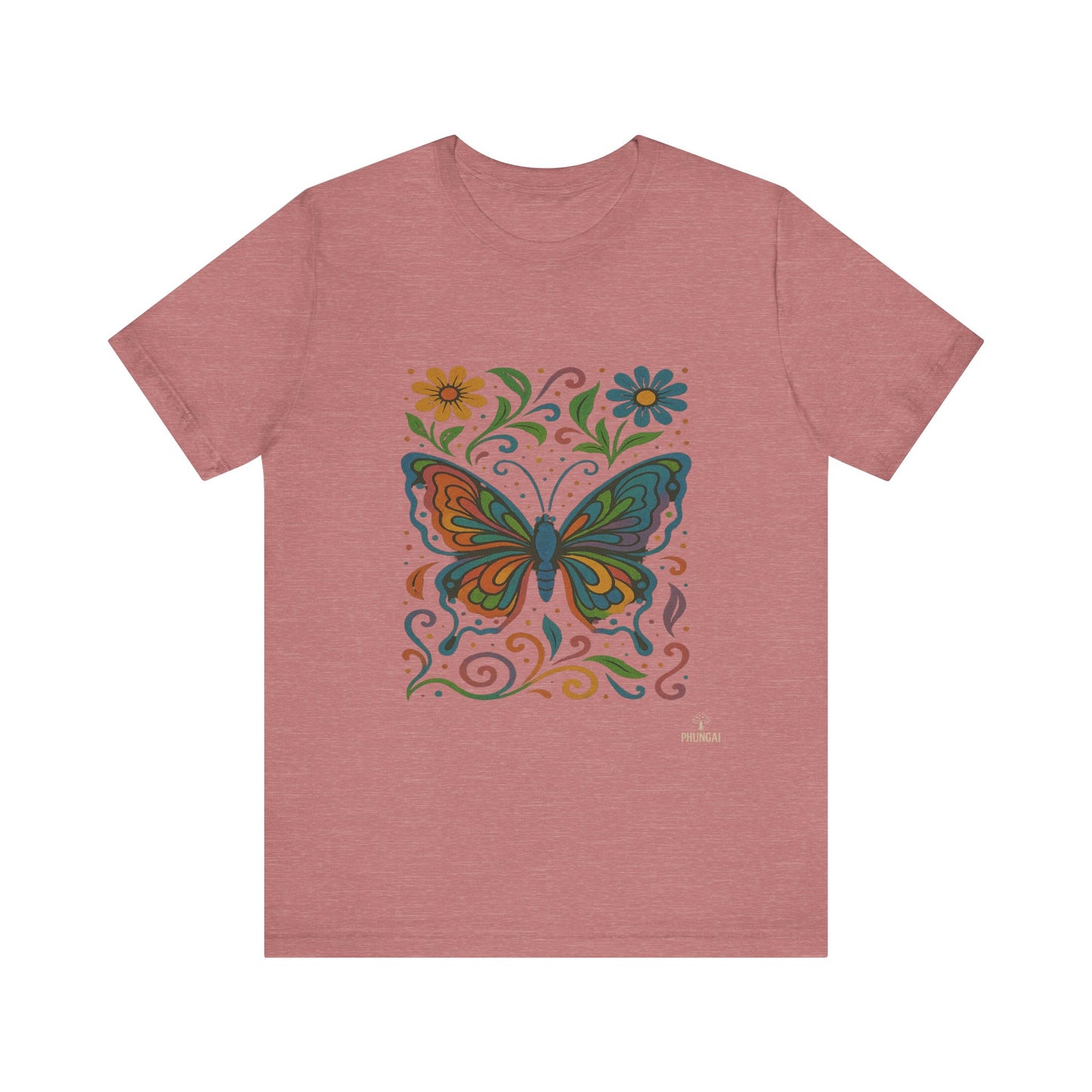 Butterfly Floral Unisex Tee: Vibrant Nature-Inspired T-Shirt for Nature Lovers, Gift for Birthdays, Mother's Day, Eco-Friendly Apparel