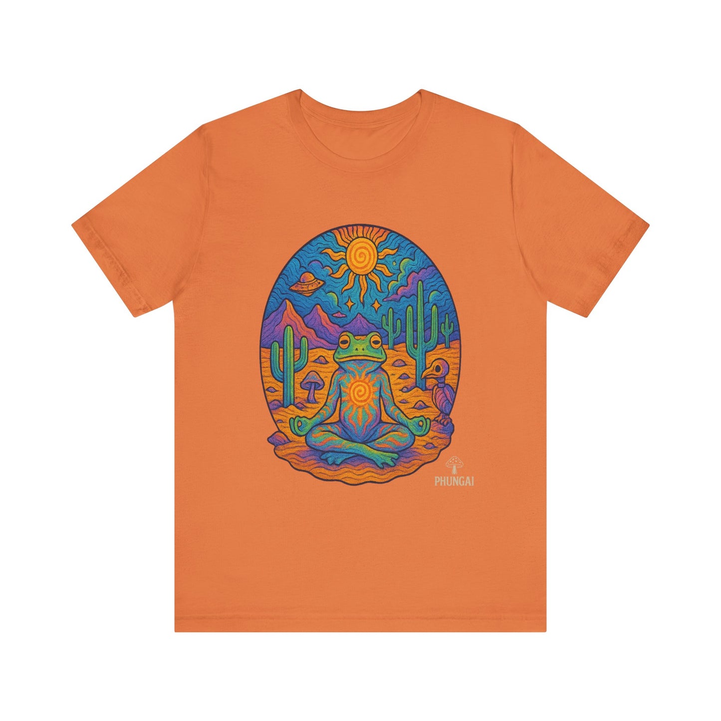 Meditative Frog Tee: Zen Vibes for Nature Lovers, Casual Wear, Gift for Yoga Enthusiasts, Festival Outfit, Eco-Friendly Fashion