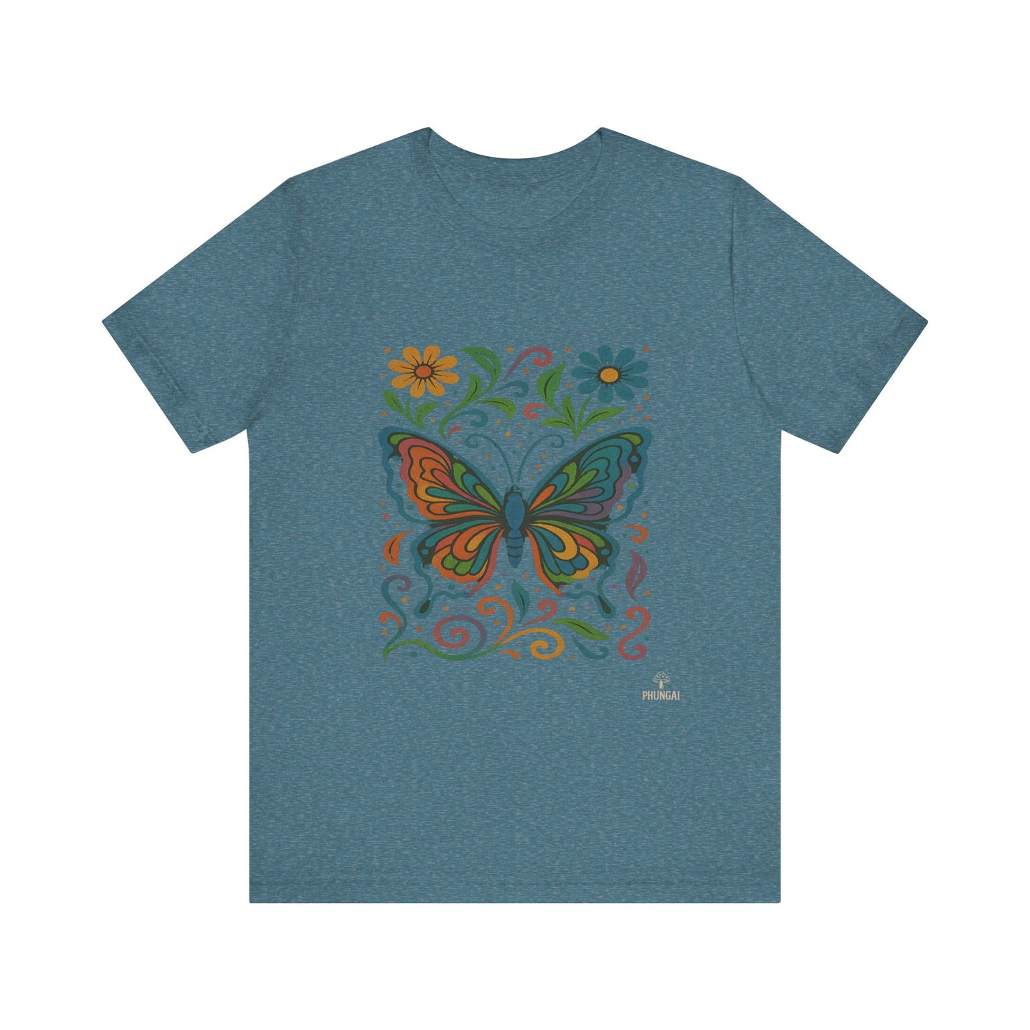 Butterfly Floral Unisex Tee: Vibrant Nature-Inspired T-Shirt for Nature Lovers, Gift for Birthdays, Mother's Day, Eco-Friendly Apparel