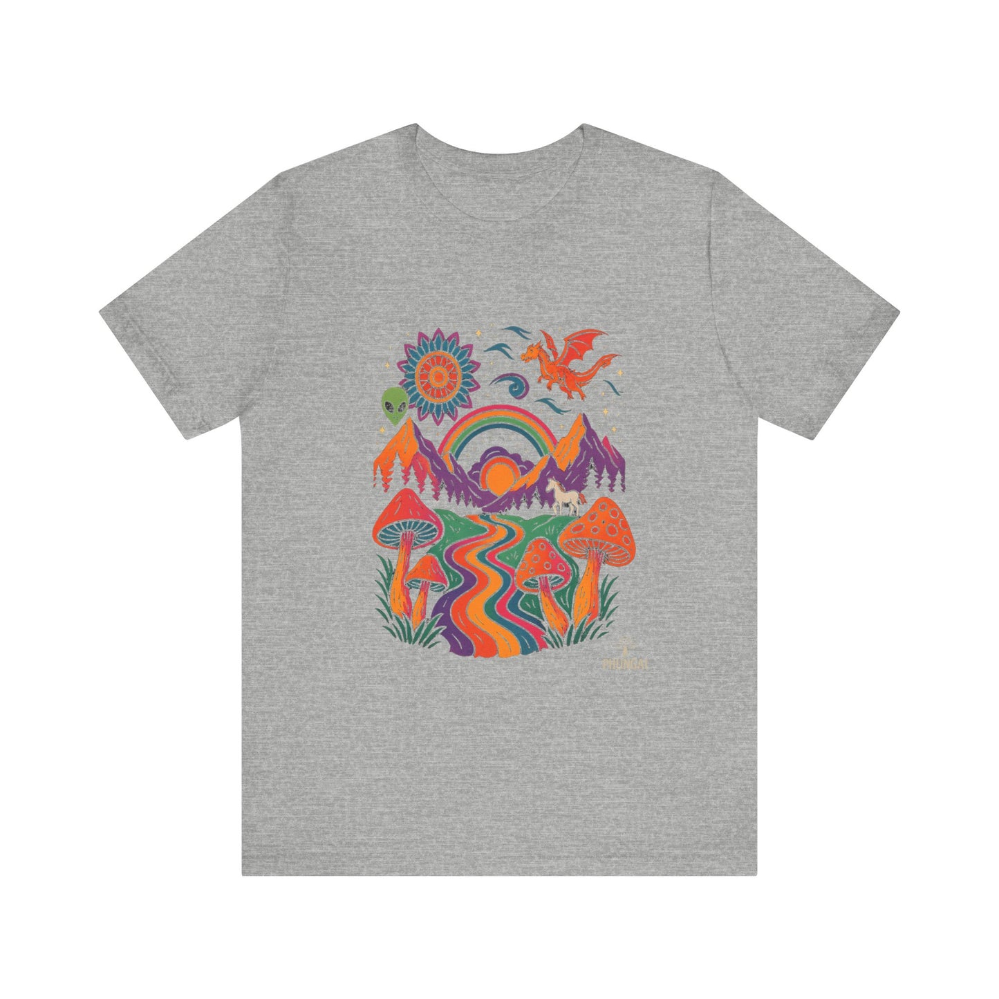 Bohemian Nature Tee - Colorful Landscape Art, Unisex T-Shirt, Gift for Nature Lovers, Casual Wear, Summer Festivals