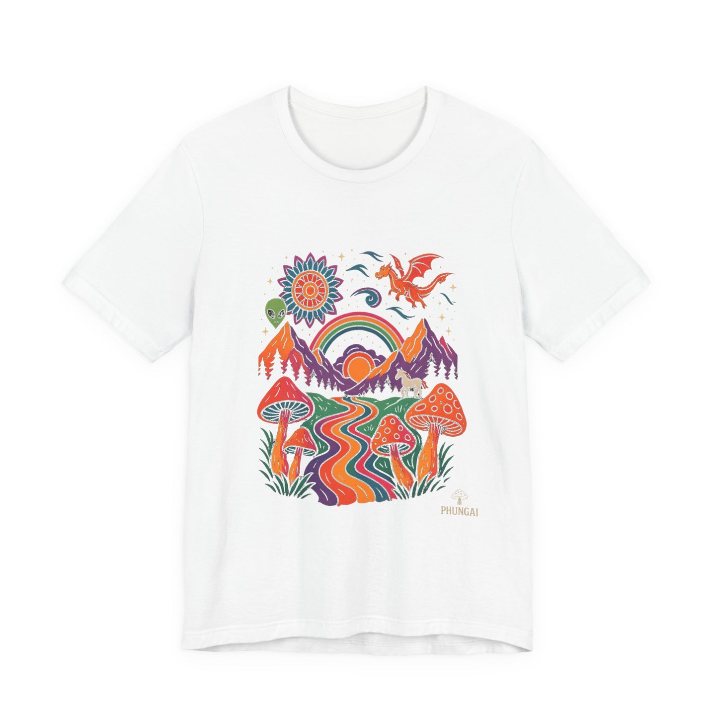 Bohemian Nature Tee - Colorful Landscape Art, Unisex T-Shirt, Gift for Nature Lovers, Casual Wear, Summer Festivals