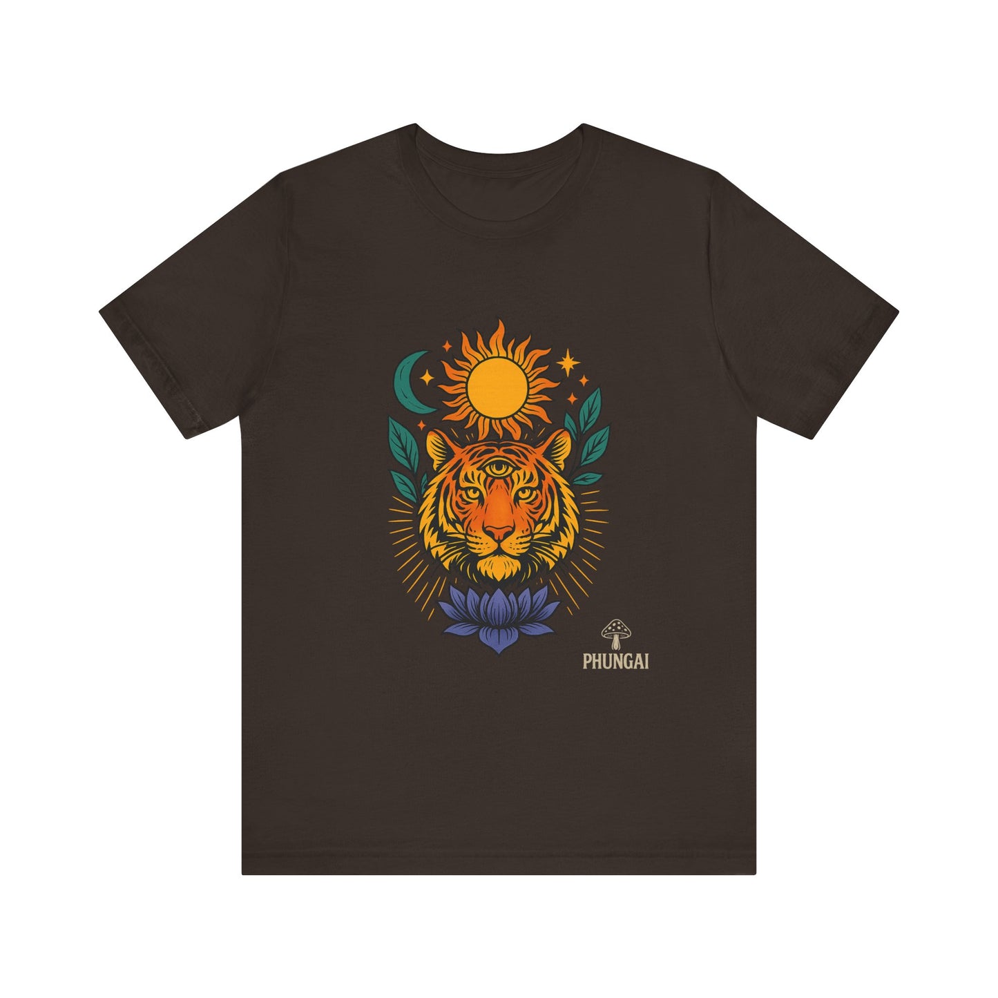 Tiger Sun & Moon Tee, Unisex Graphic Shirt, Zodiac Tee, Nature Lover Gift, Festival Apparel, Boho Style T-Shirt