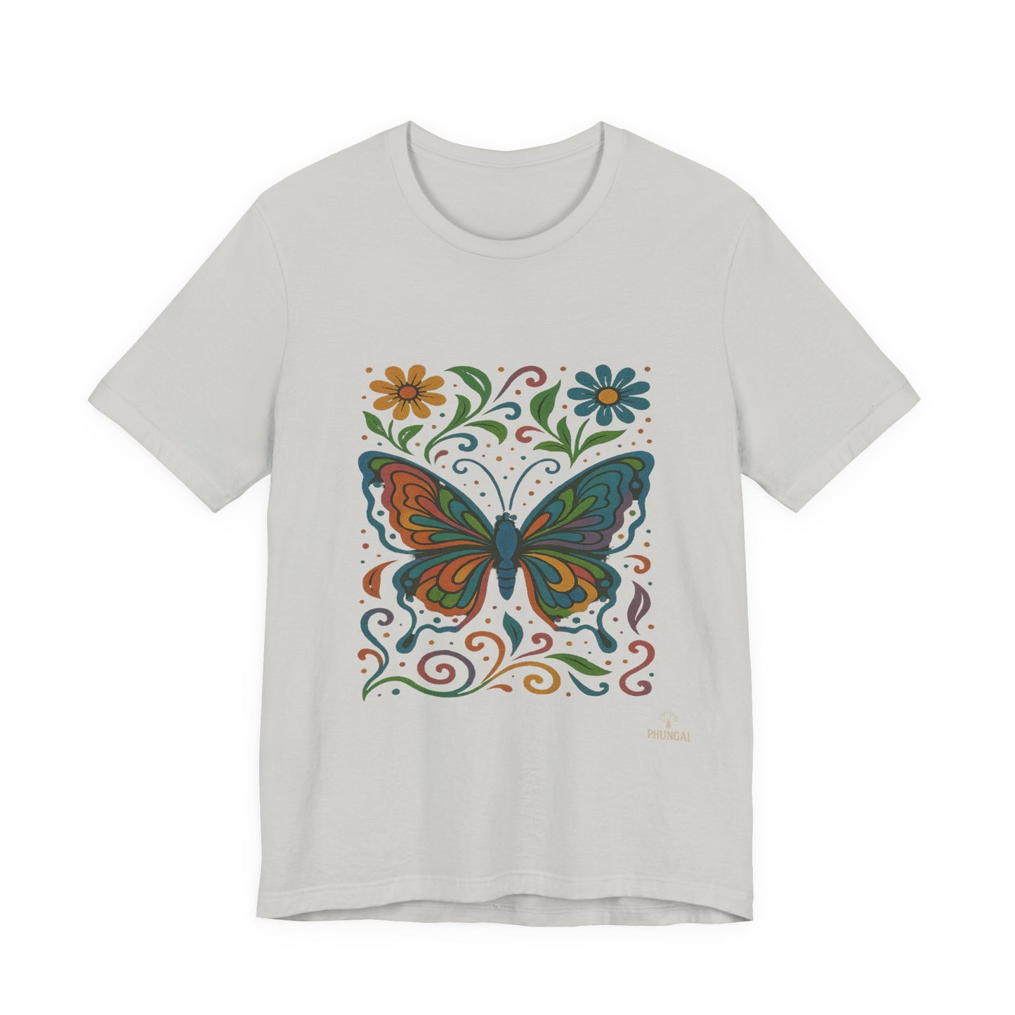 Butterfly Floral Unisex Tee: Vibrant Nature-Inspired T-Shirt for Nature Lovers, Gift for Birthdays, Mother's Day, Eco-Friendly Apparel