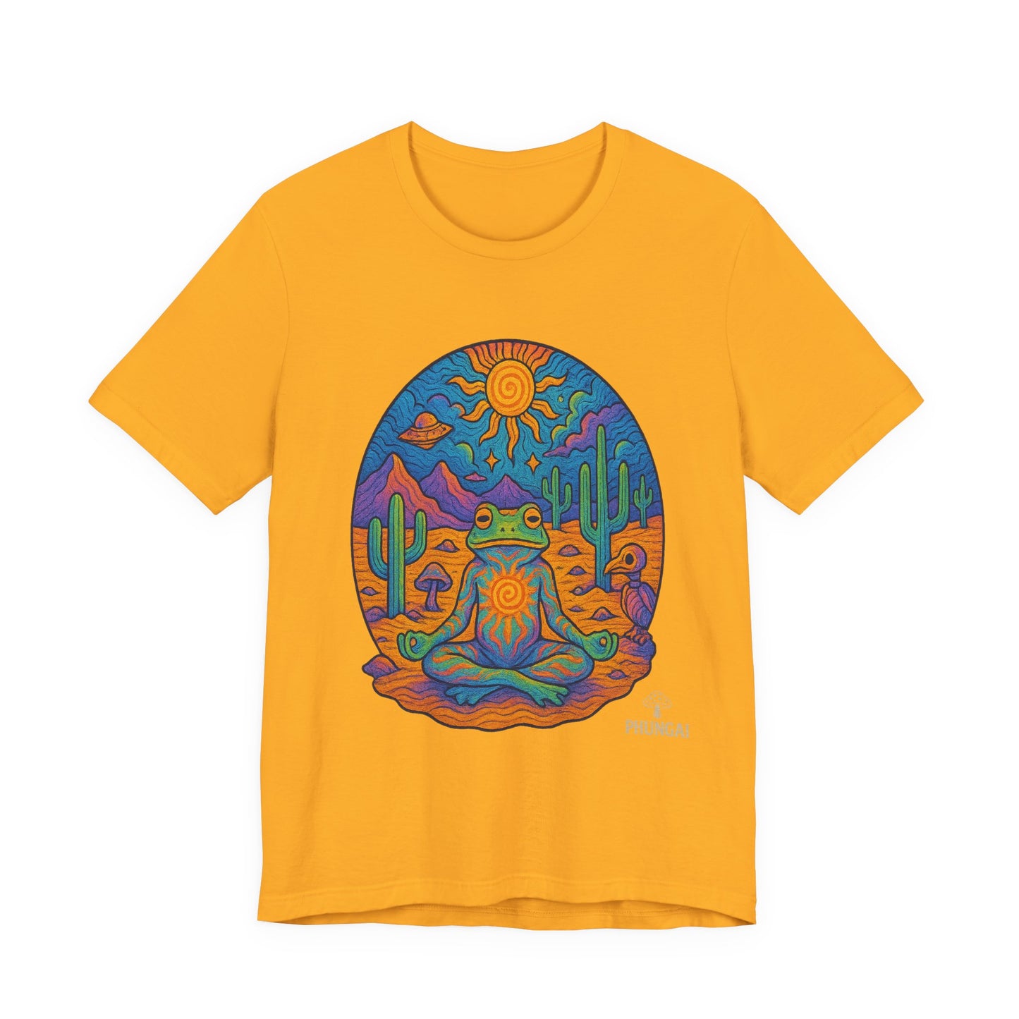 Meditative Frog Tee: Zen Vibes for Nature Lovers, Casual Wear, Gift for Yoga Enthusiasts, Festival Outfit, Eco-Friendly Fashion