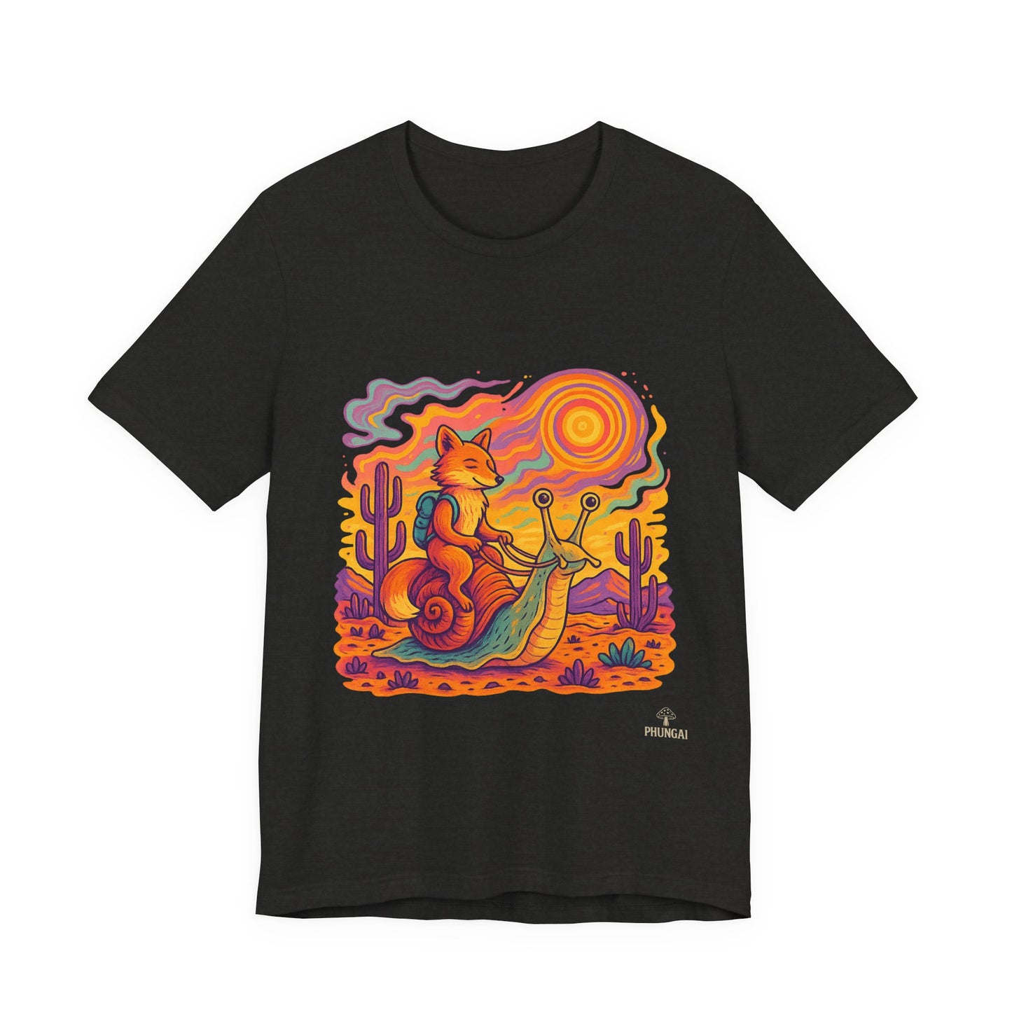 Colorful Retro Snail Tee, Fun Cat Shirt, Unisex Summer T-Shirt, Quirky Gift for Animal Lovers, Boho Style Top, Ideal for Festivals