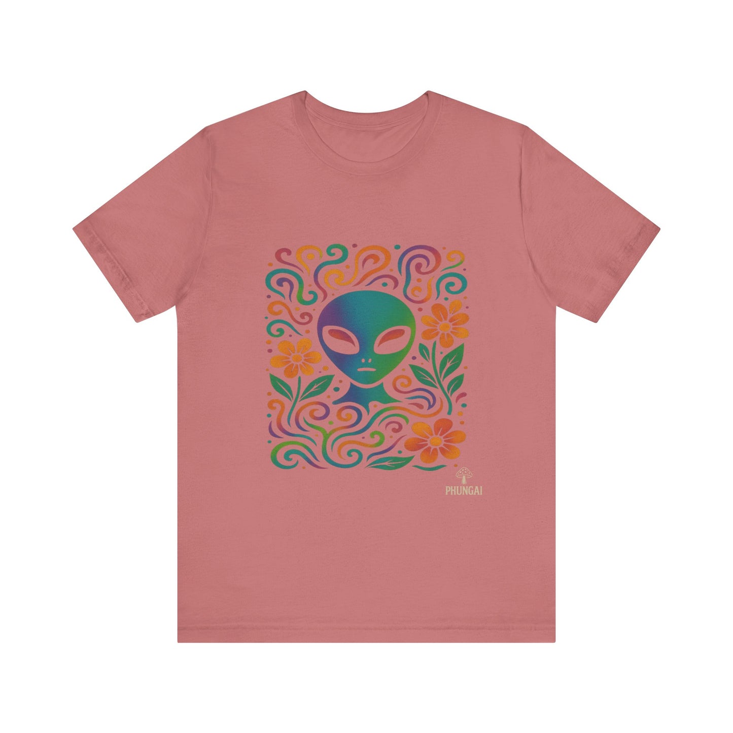 Alien Floral Short Sleeve Tee | Fun Graphic T-Shirt for Unisex | Perfect for Festivals, Vacations, and Everyday Wear | Gift for UFO [...]