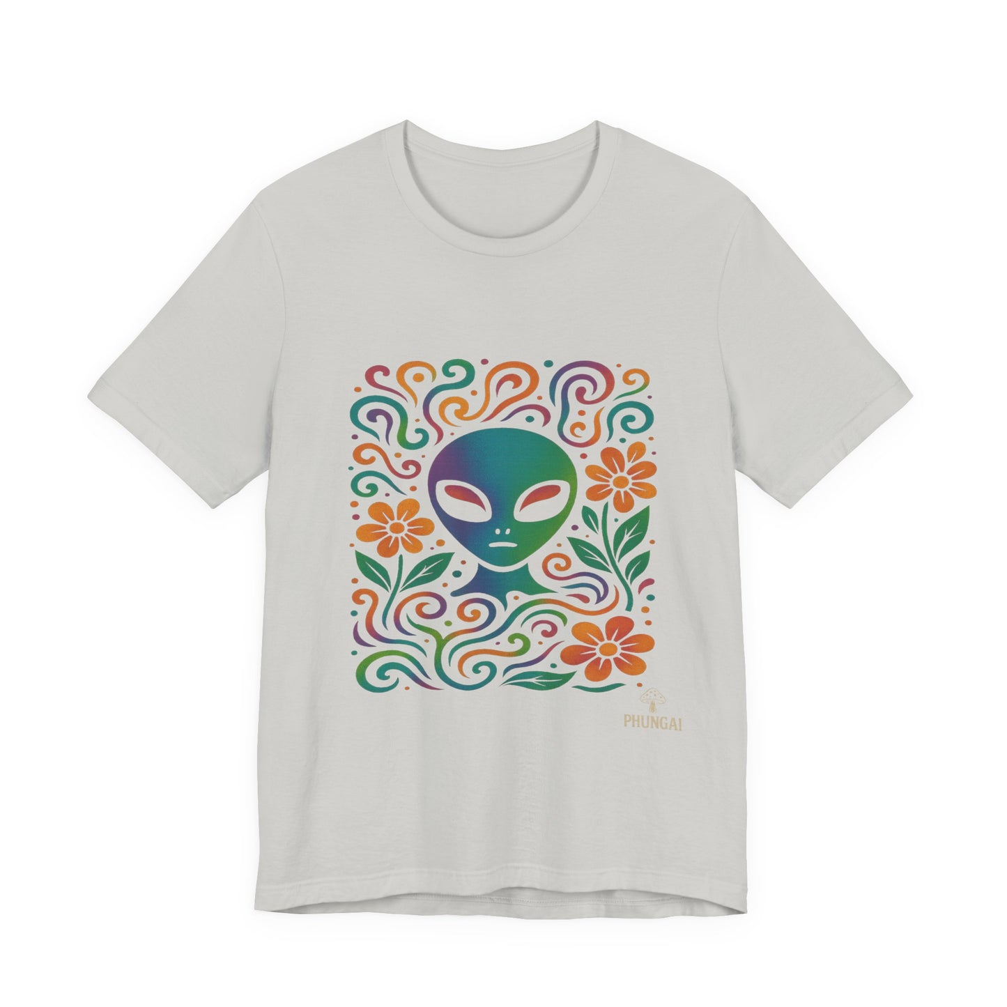Alien Floral Short Sleeve Tee | Fun Graphic T-Shirt for Unisex | Perfect for Festivals, Vacations, and Everyday Wear | Gift for UFO [...]