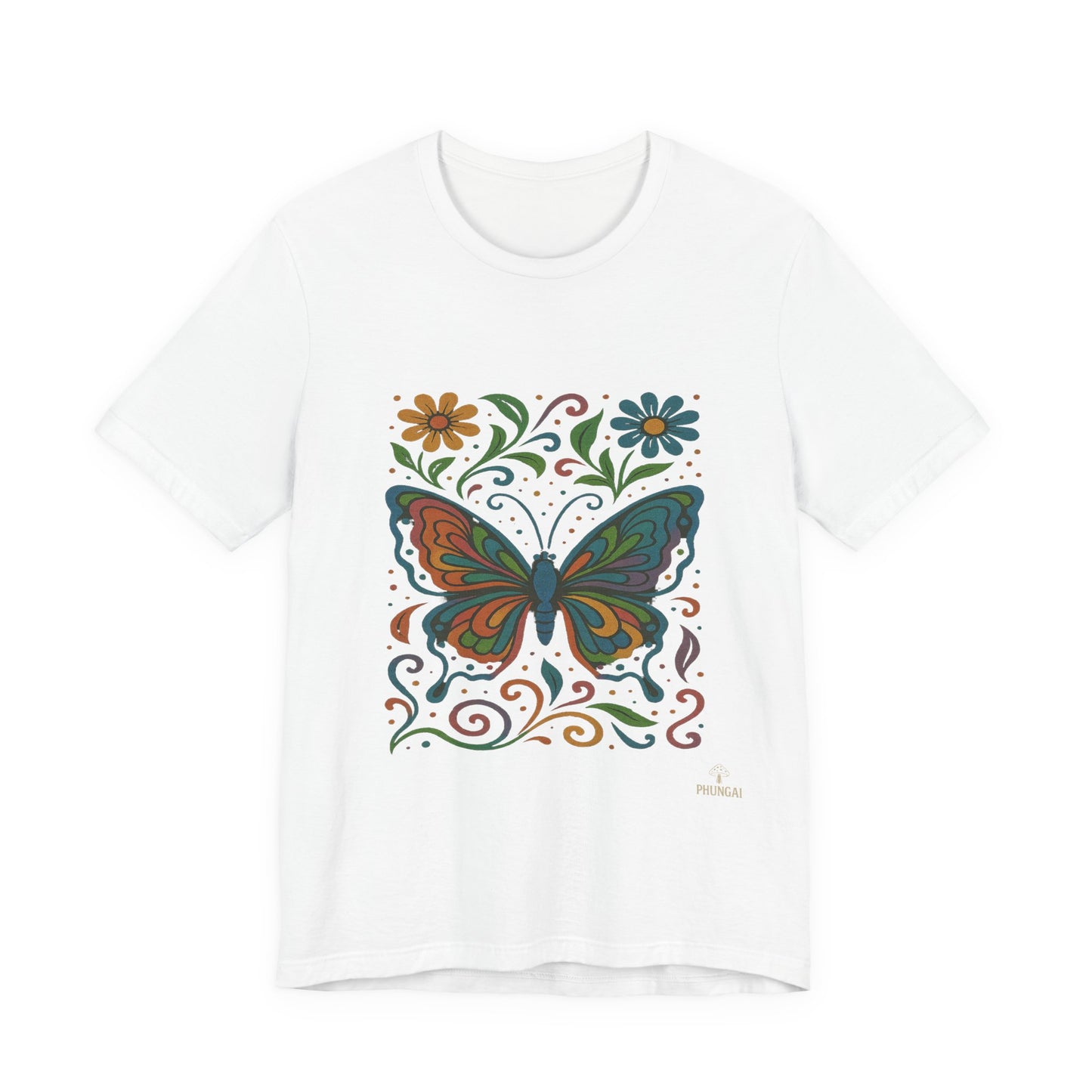 Butterfly Floral Unisex Tee: Vibrant Nature-Inspired T-Shirt for Nature Lovers, Gift for Birthdays, Mother's Day, Eco-Friendly Apparel
