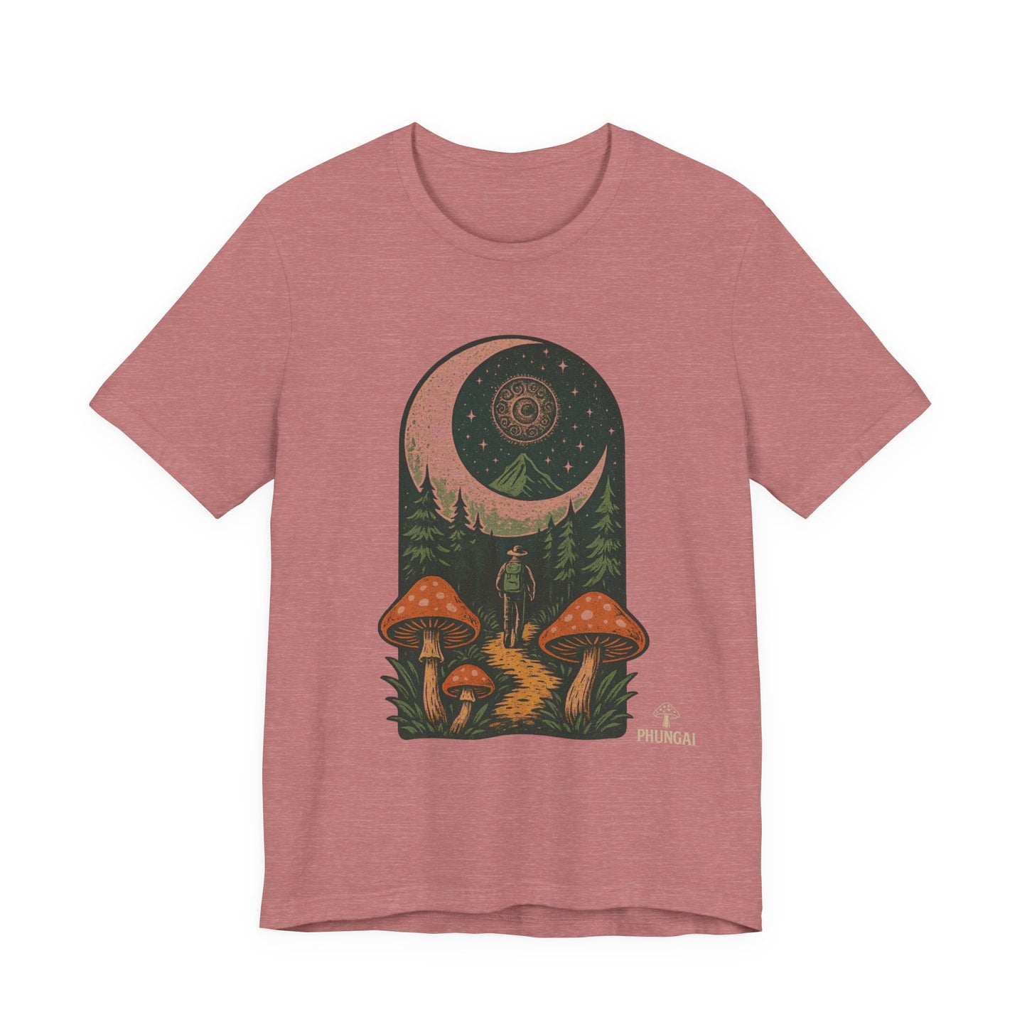 Moonlit Adventure Graphic Tee, Dreamy Unisex Tee, Nature Lover's Shirt, Gifts for Stargazers, Casual Wear, Cozy Summer Top