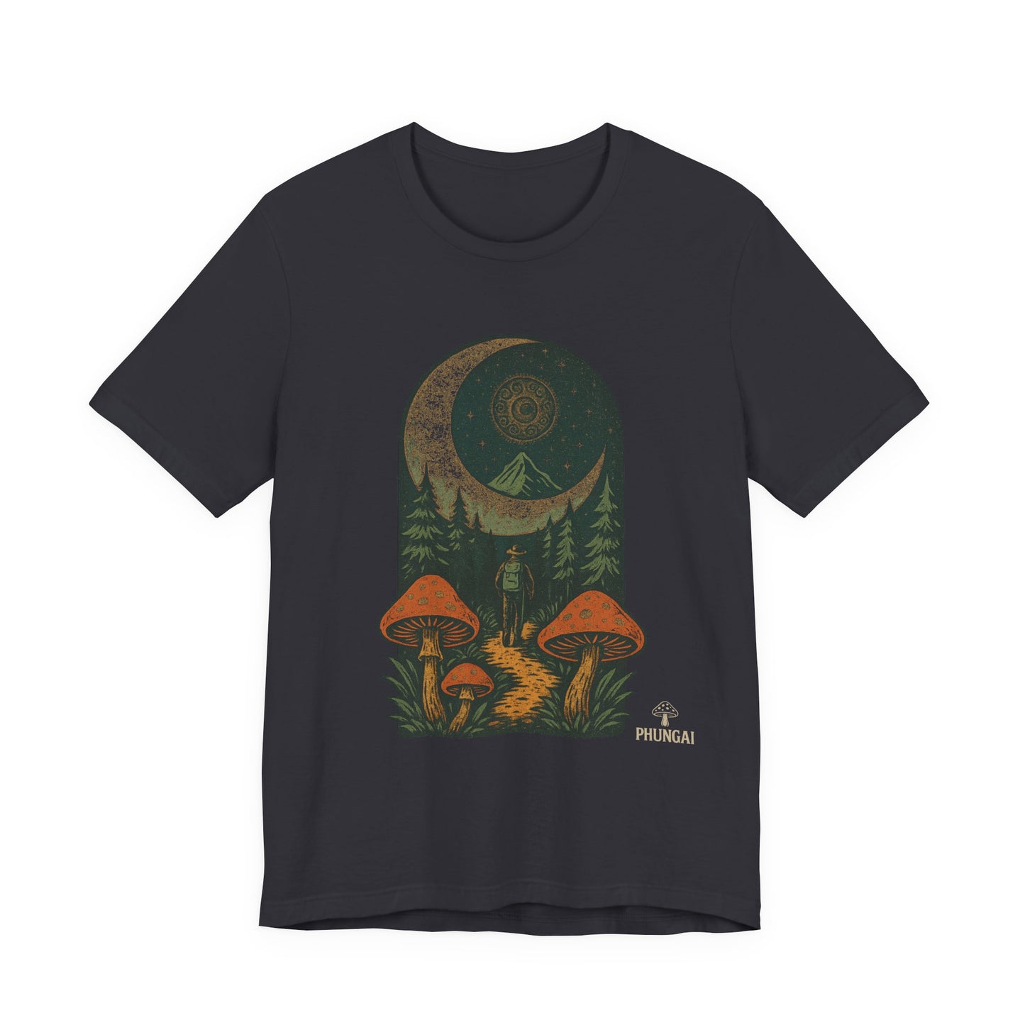 Moonlit Adventure Graphic Tee, Dreamy Unisex Tee, Nature Lover's Shirt, Gifts for Stargazers, Casual Wear, Cozy Summer Top