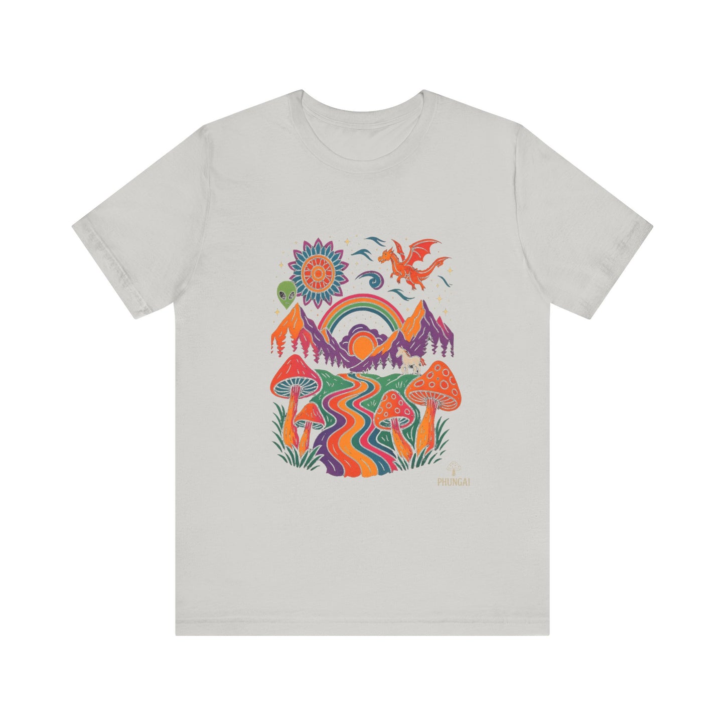 Bohemian Nature Tee - Colorful Landscape Art, Unisex T-Shirt, Gift for Nature Lovers, Casual Wear, Summer Festivals